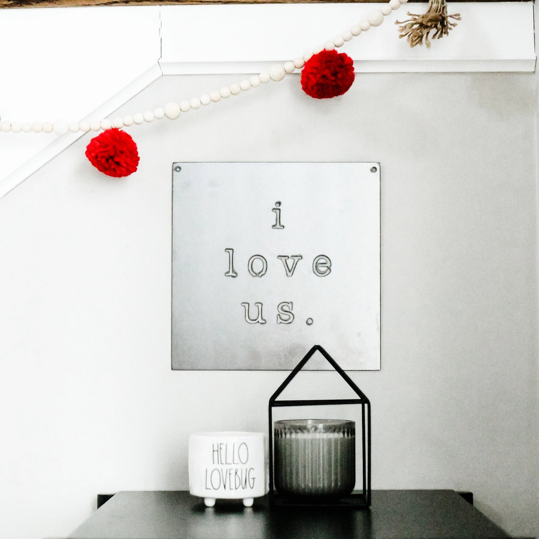 I Love Us Square Wall Decor