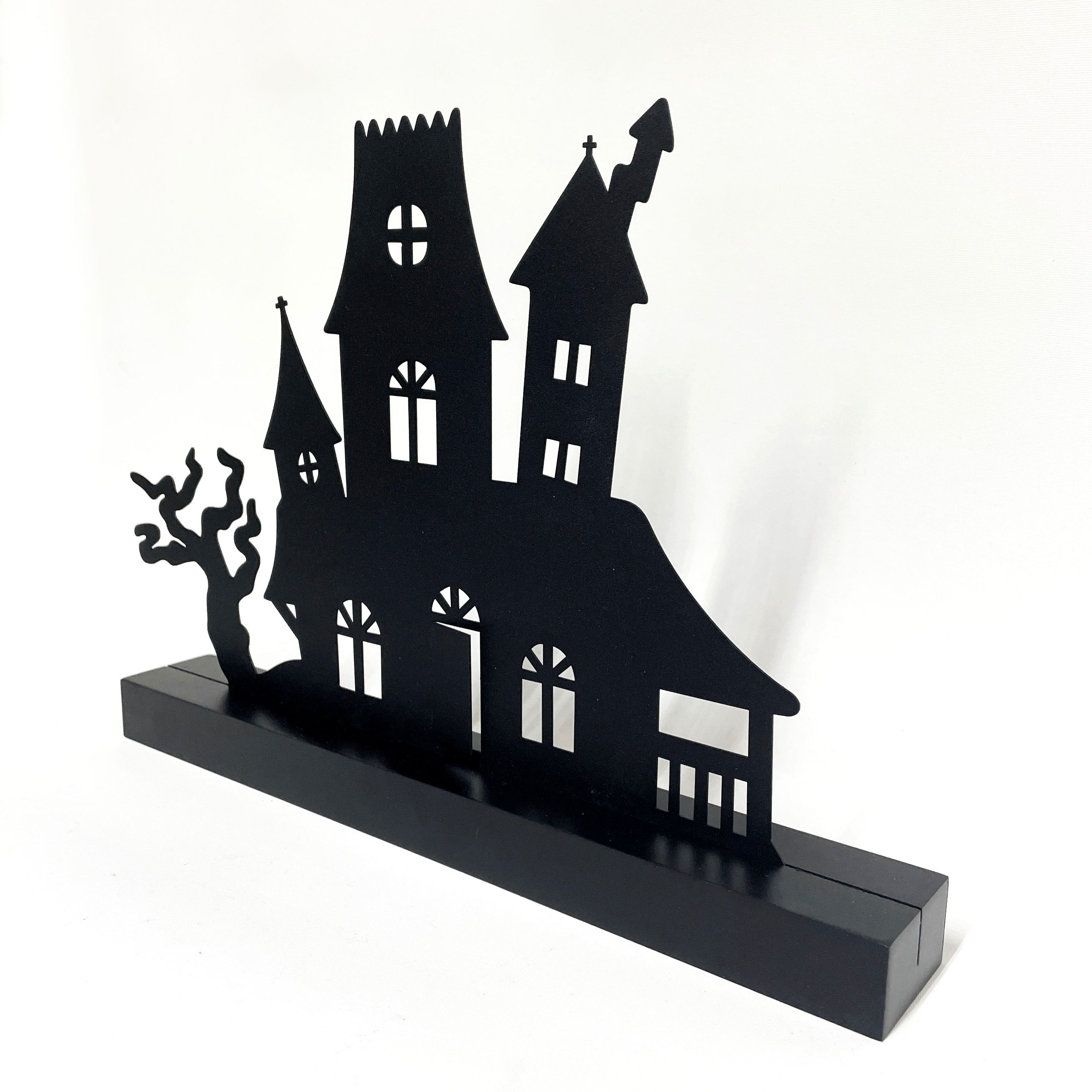 Magnetisches Gruselhaus-Dekor mit Holzsockel