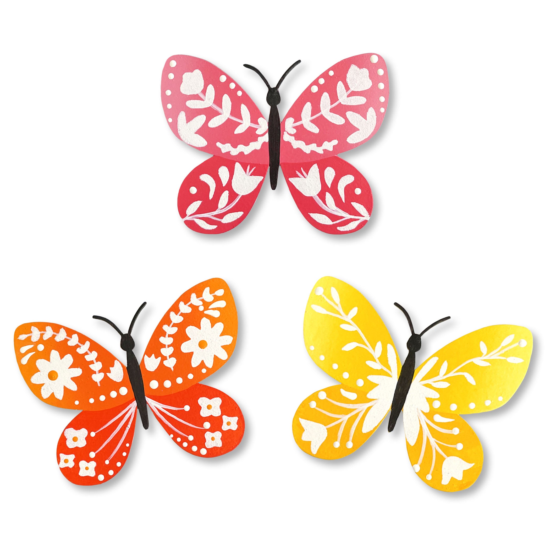 Folk Butterfly Mini Art Pop S/3 - Warm