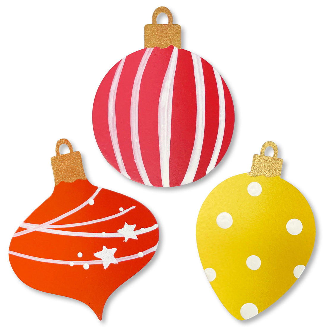 Ornament Mini Art Pop Magnets S/3 Warm