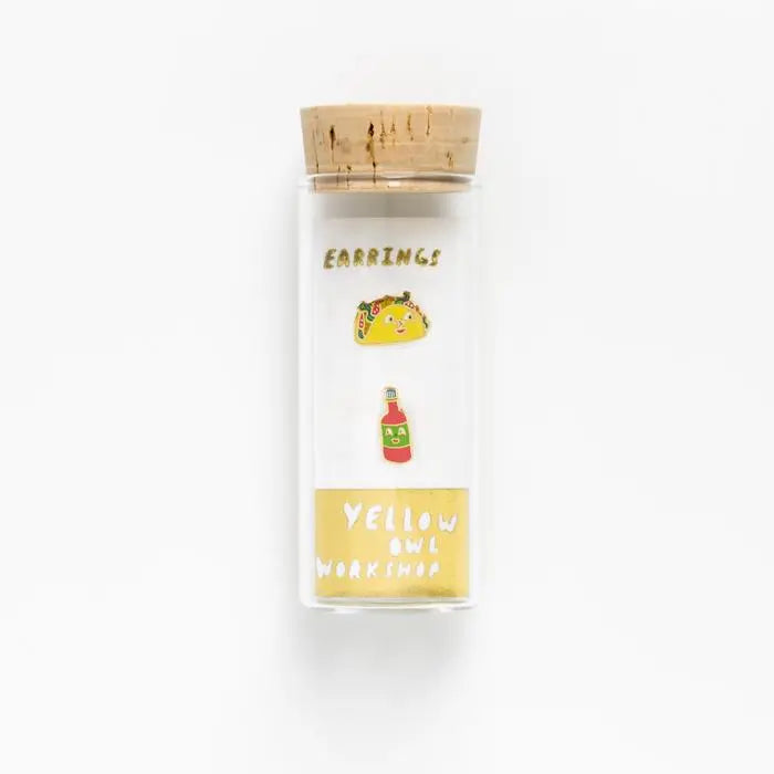 Taco & Hot Sauce Stud Earrings