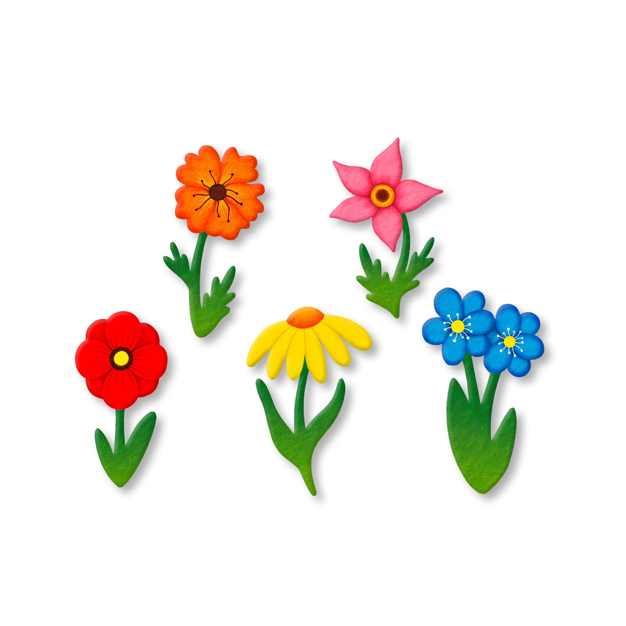 Flower Stem Magnets S/5