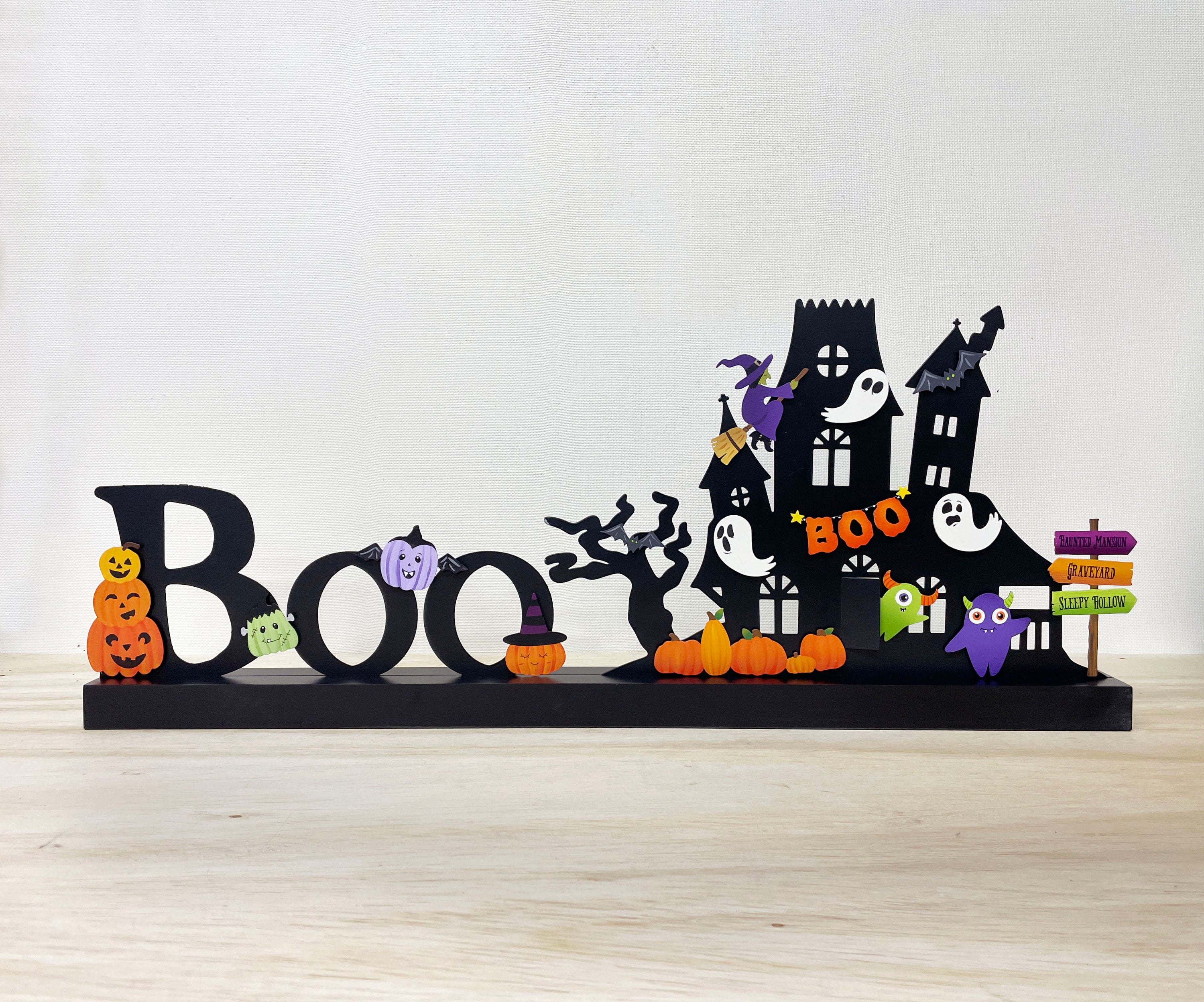 Boo Magnetic Word w/ Wood Base