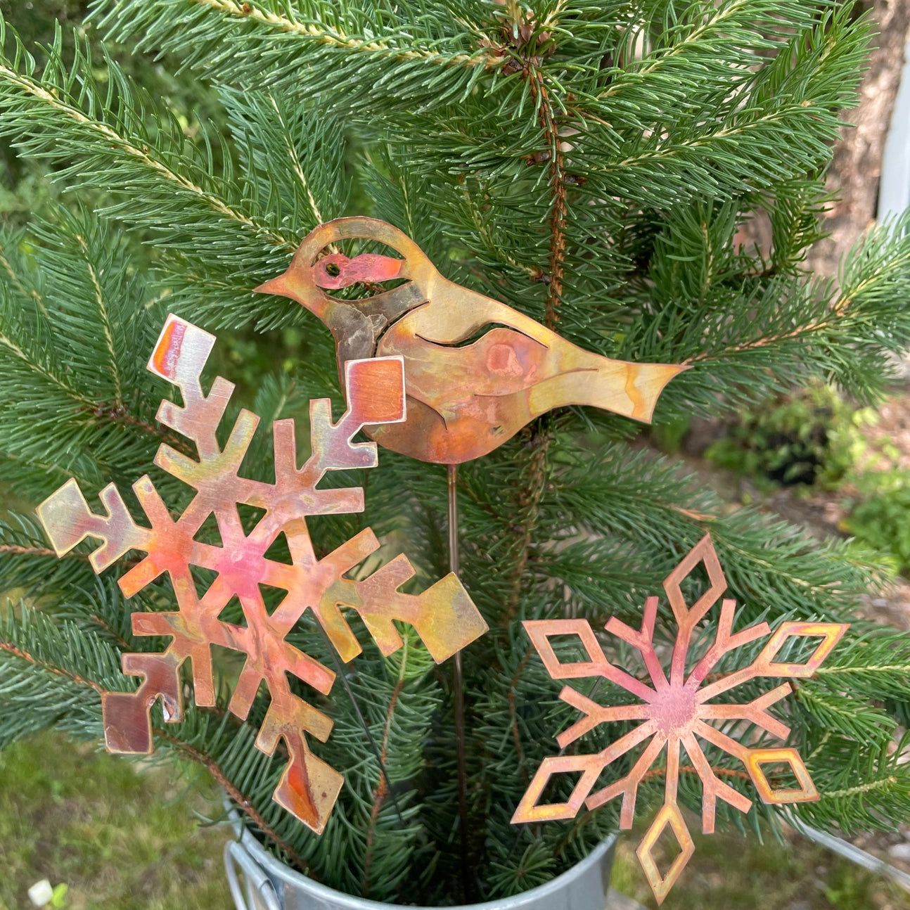 Snowflake Copper Pot Stake
