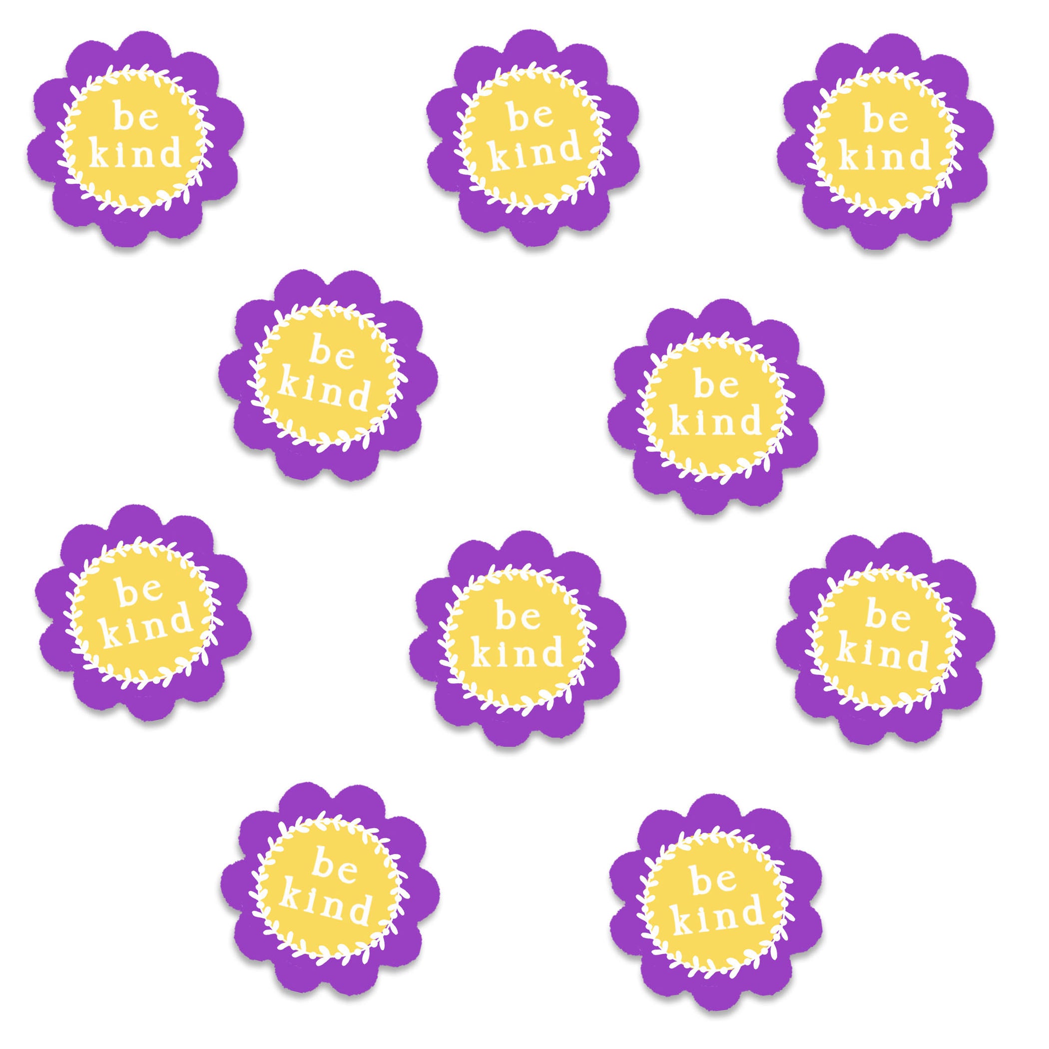 Blume mit „Be Kind“-Magnet