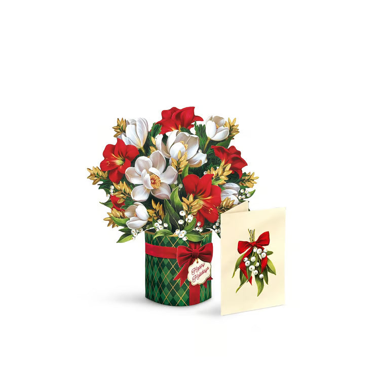 Mini Golden Mistletoe Pop-Up Card