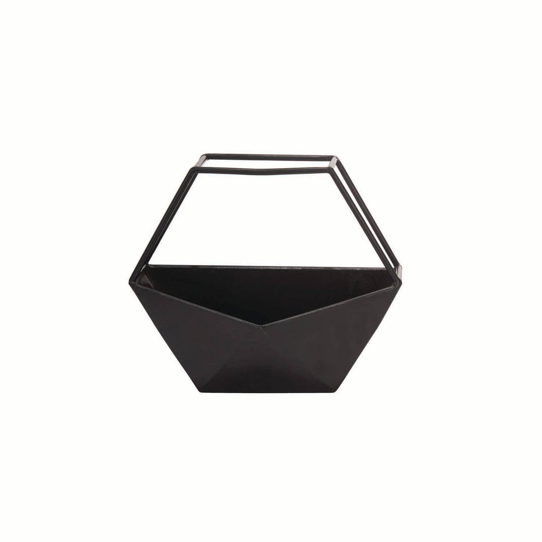 Black Geometric Metal Wall Planter Pot