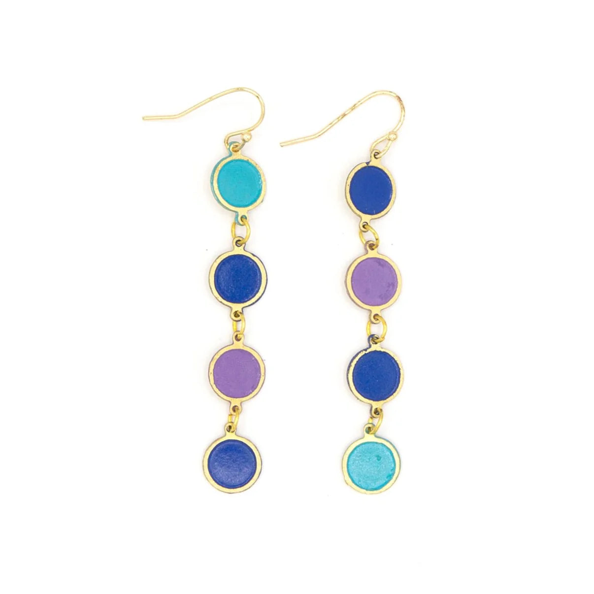Color Study Enamel Earrings - Purple Rain
