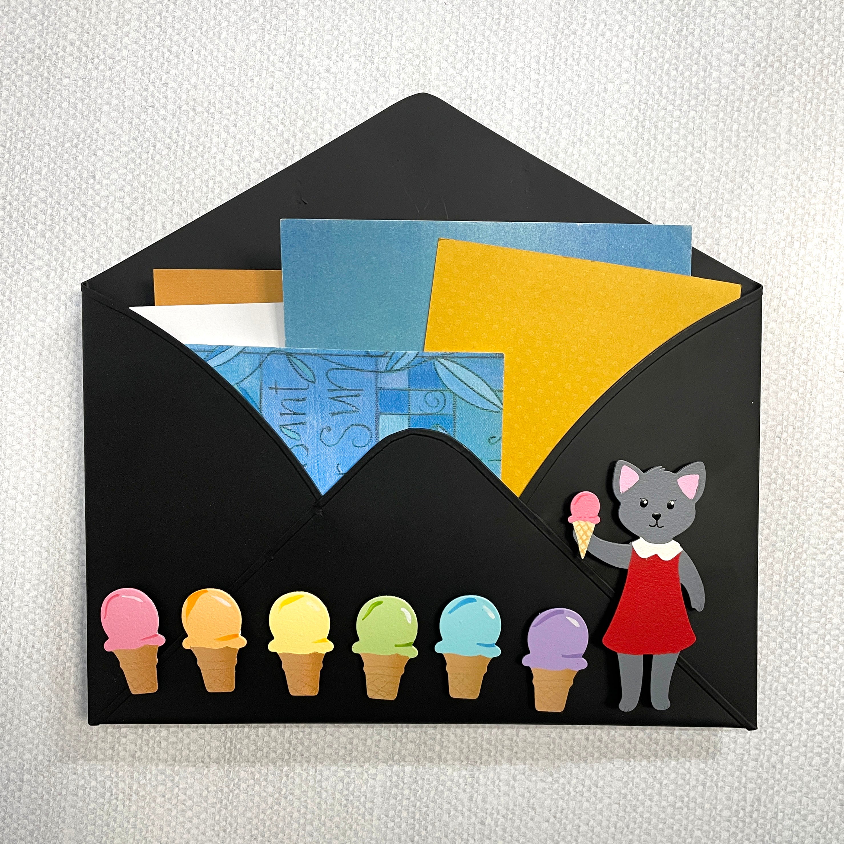 Rainbow Ice Cream Cone Magnets S/6