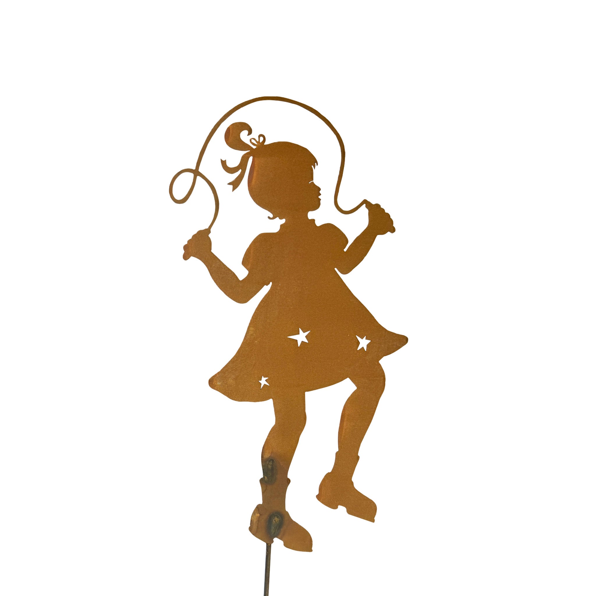 Jump Rope Girl Garden Stake 17"