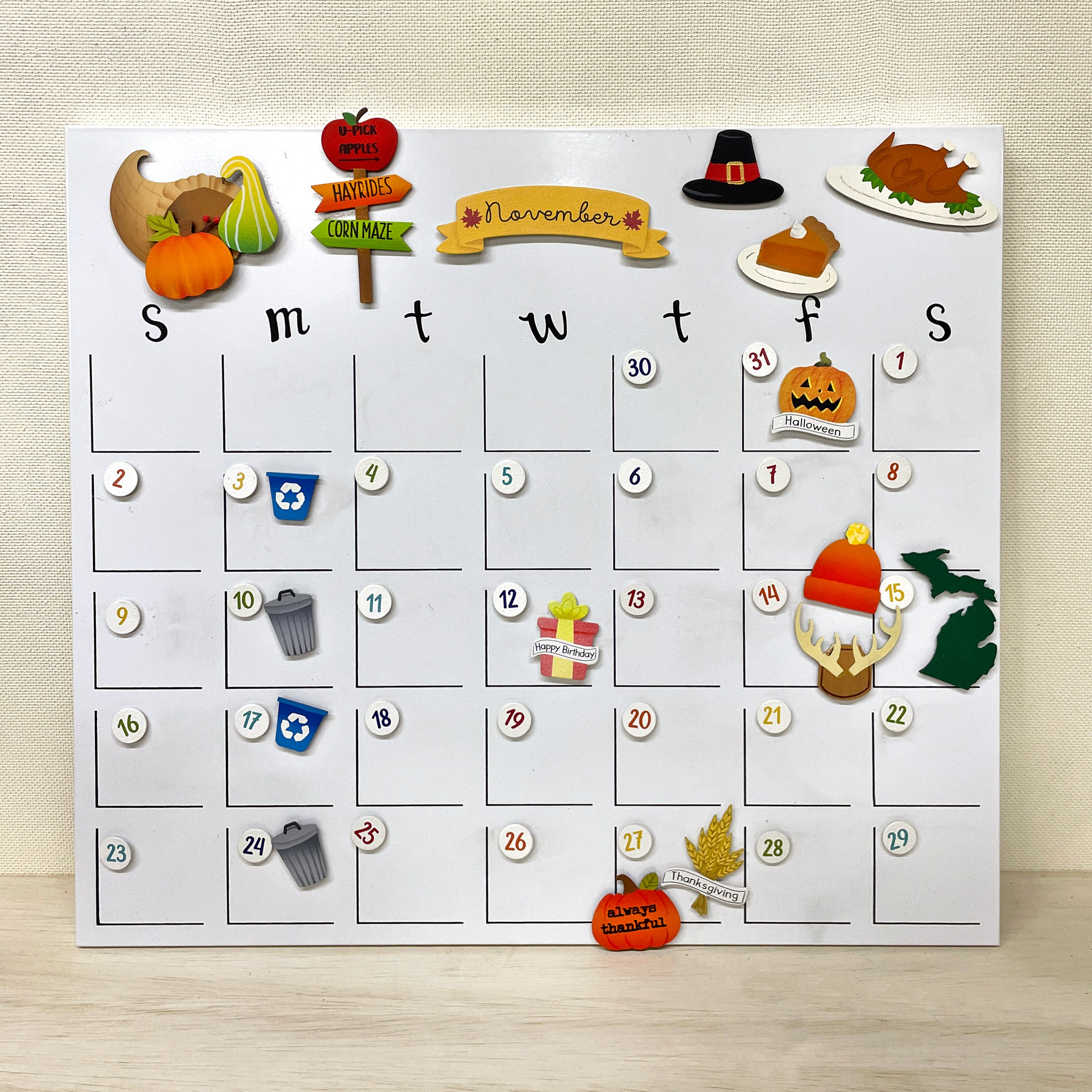 Fall Sentiment Pumpkin Magnets S/3