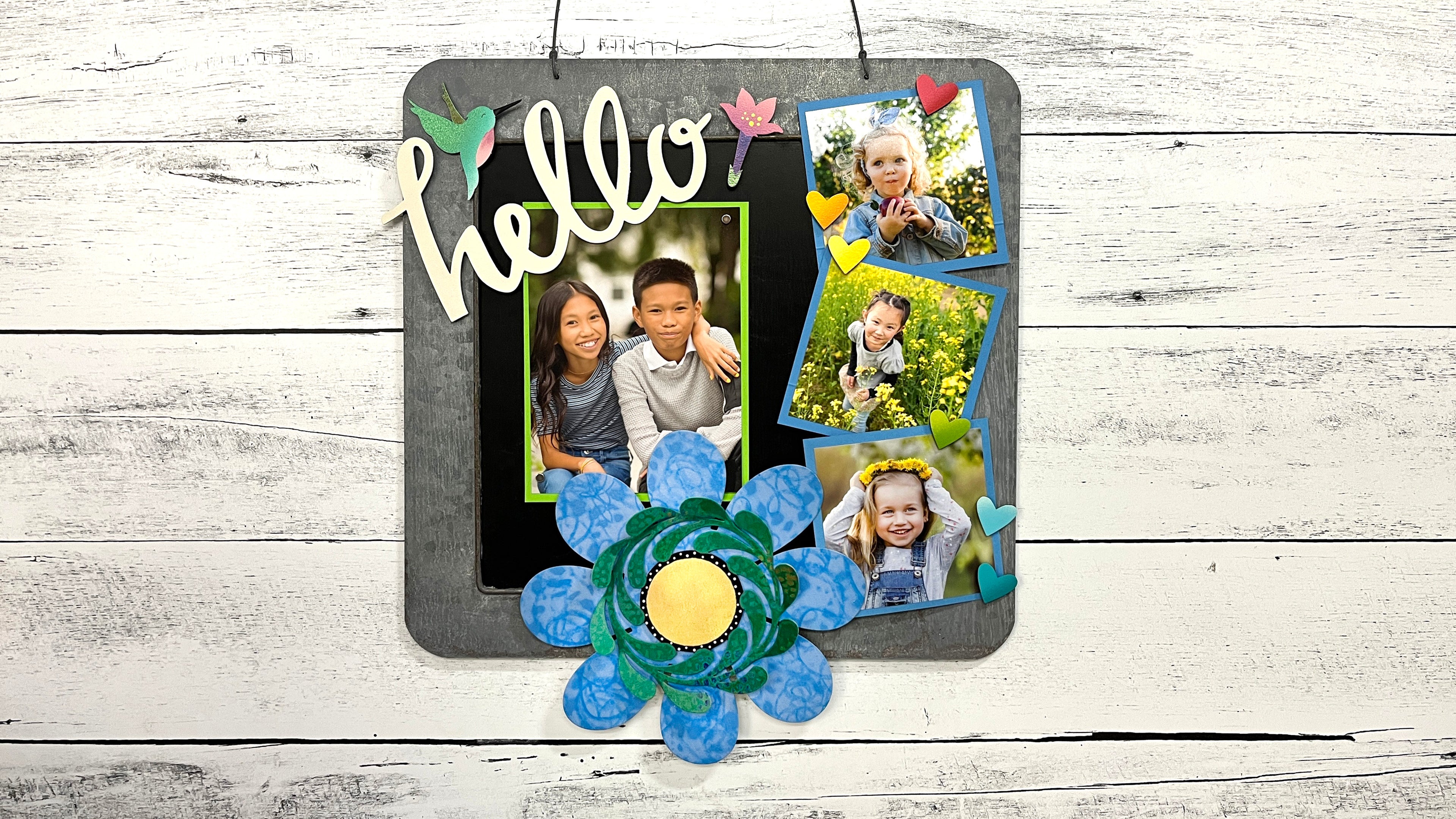 Flower Magnetic Art Pop, Dimensional Blue w/ Vine