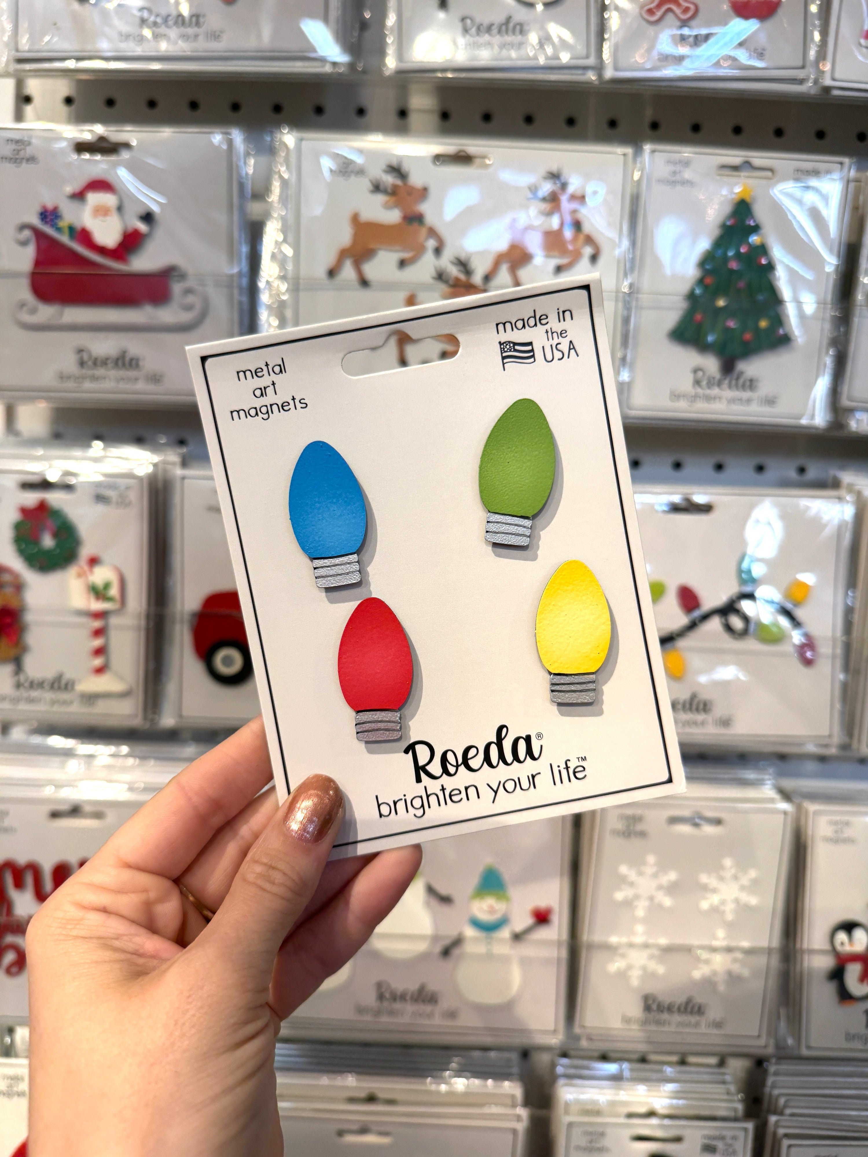 Christimas Lightbulb Magnets S/4