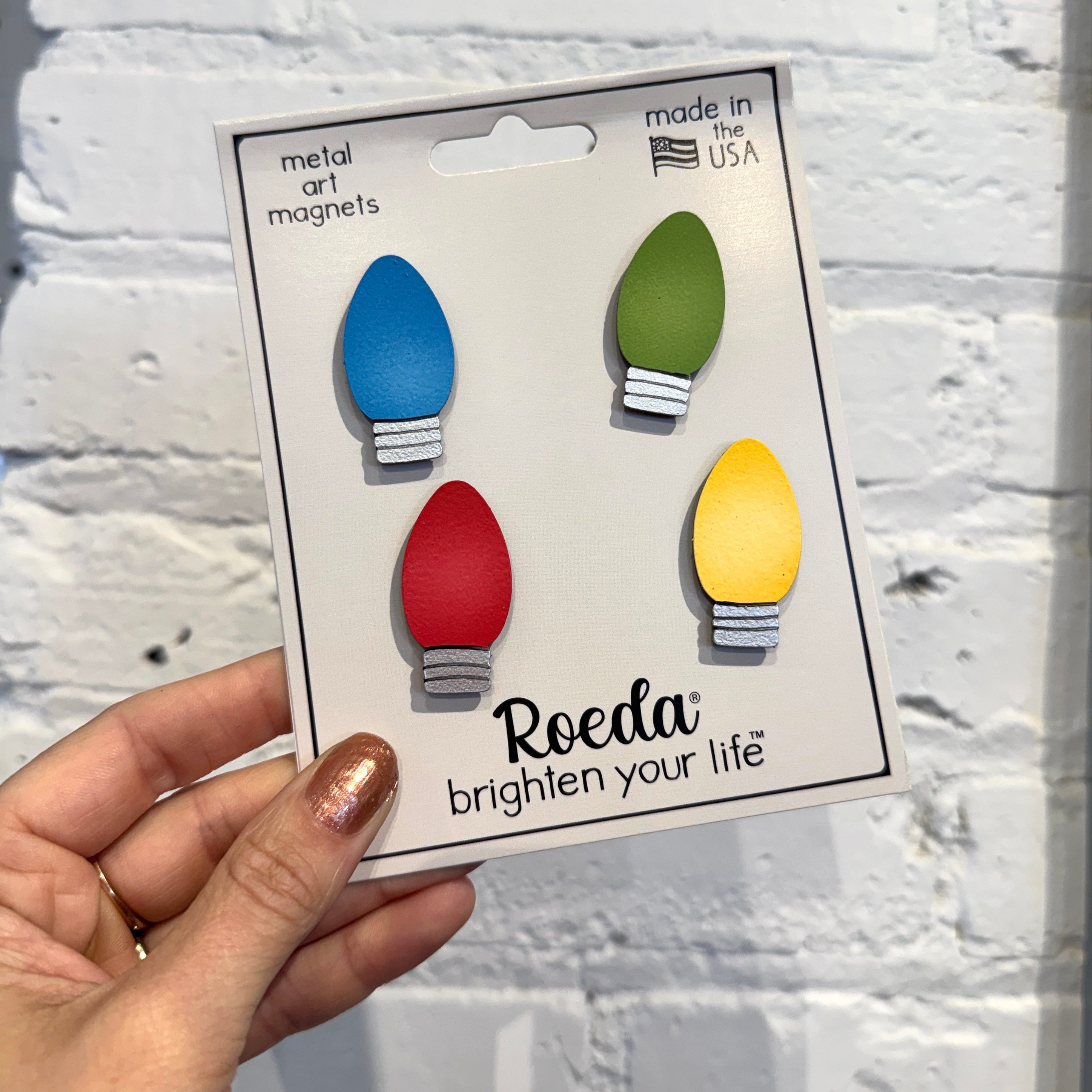 Christimas Lightbulb Magnets S/4