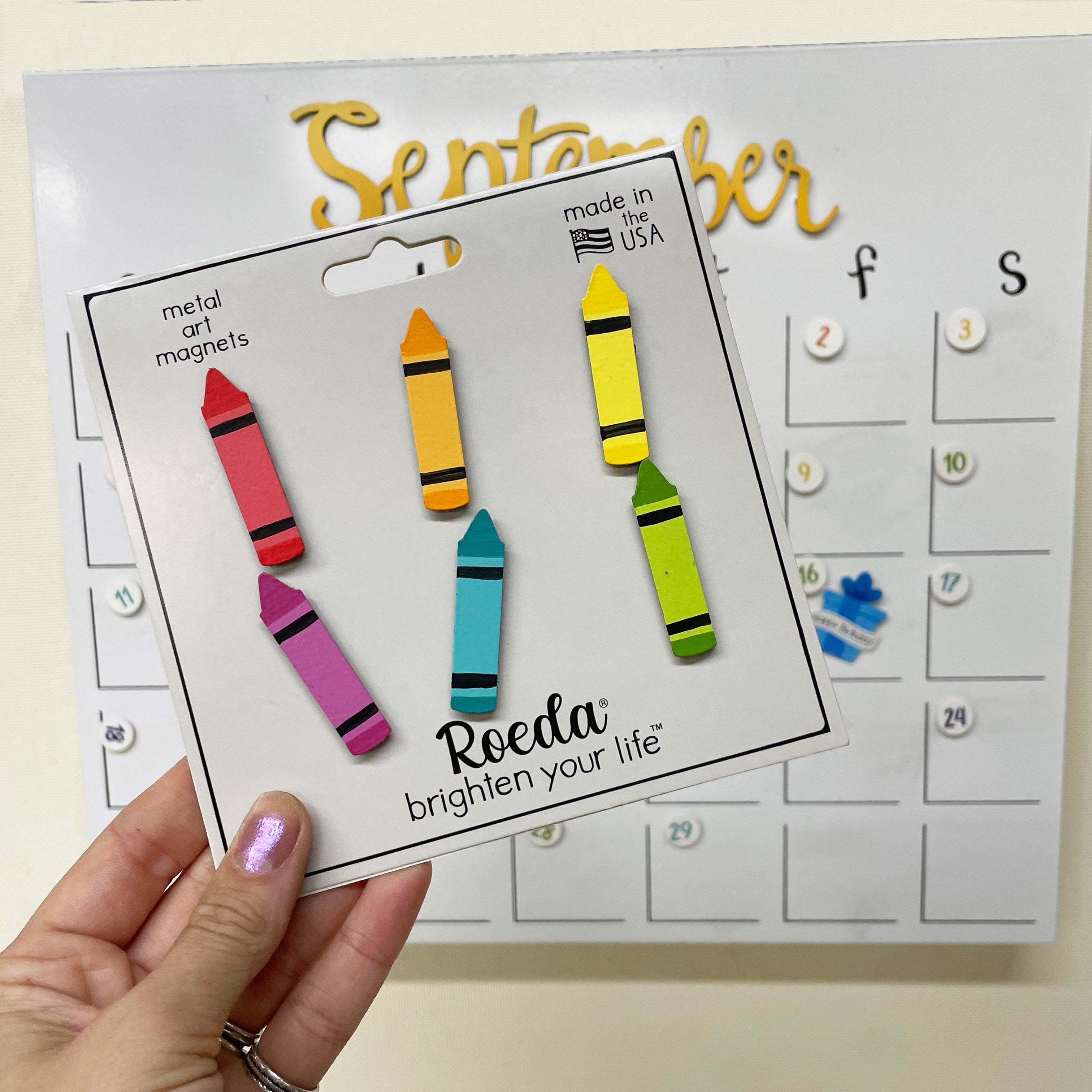 Rainbow Crayon Magnets S/6