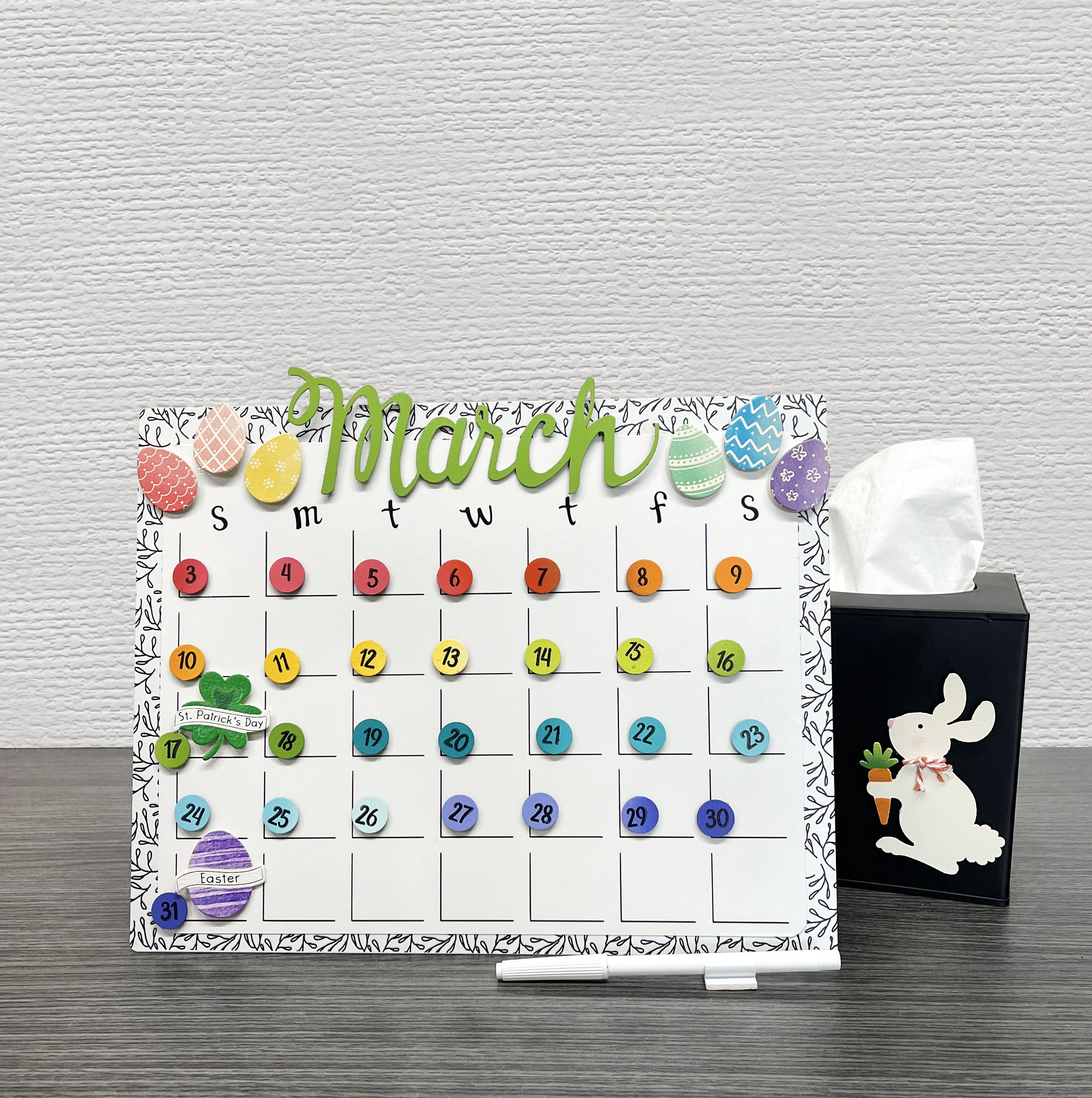 Dry Erase Calendar w/ Desk Easel Bundle