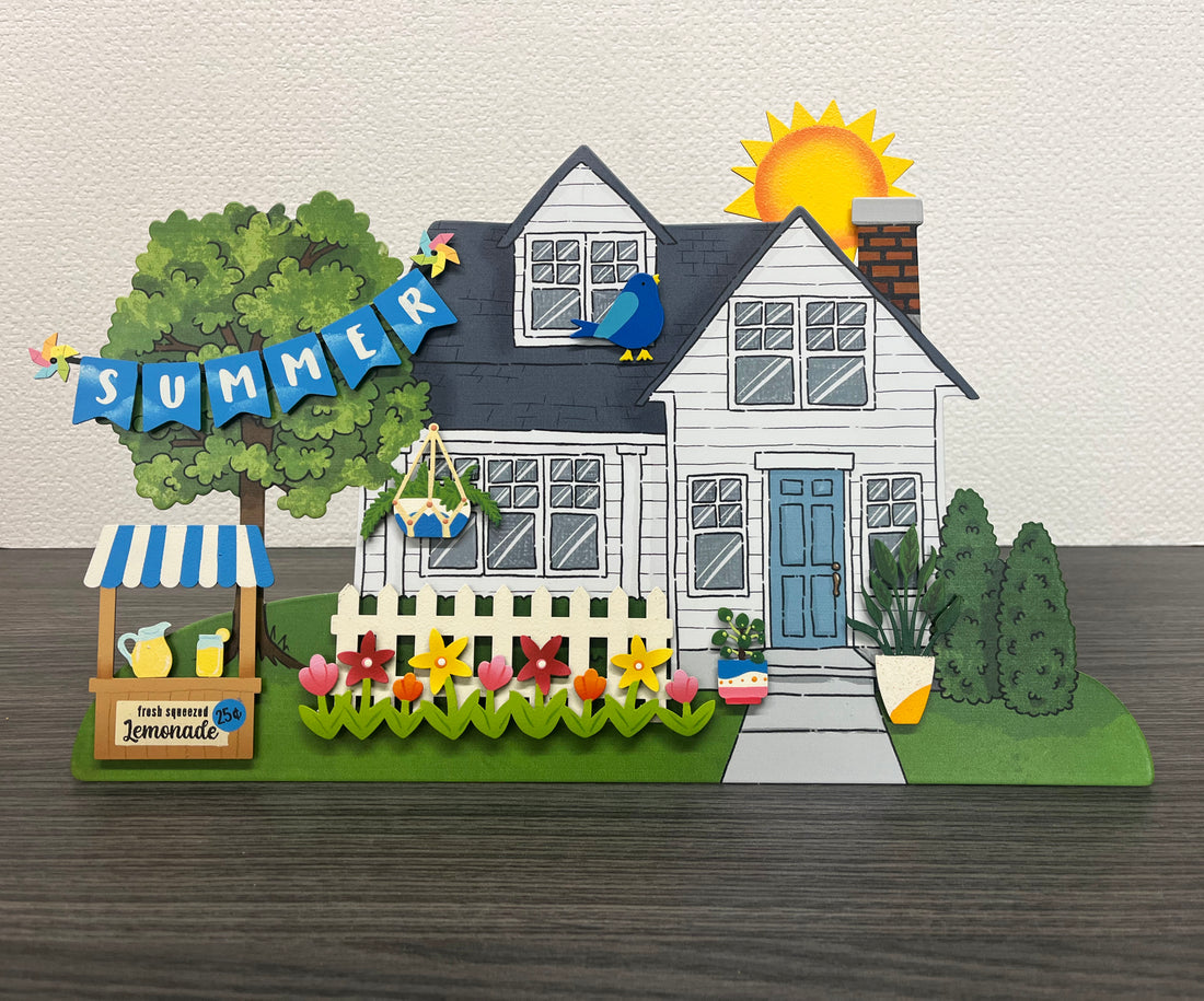 "Summer" Banner w/ Pinwheels Magnet (6.5"w)