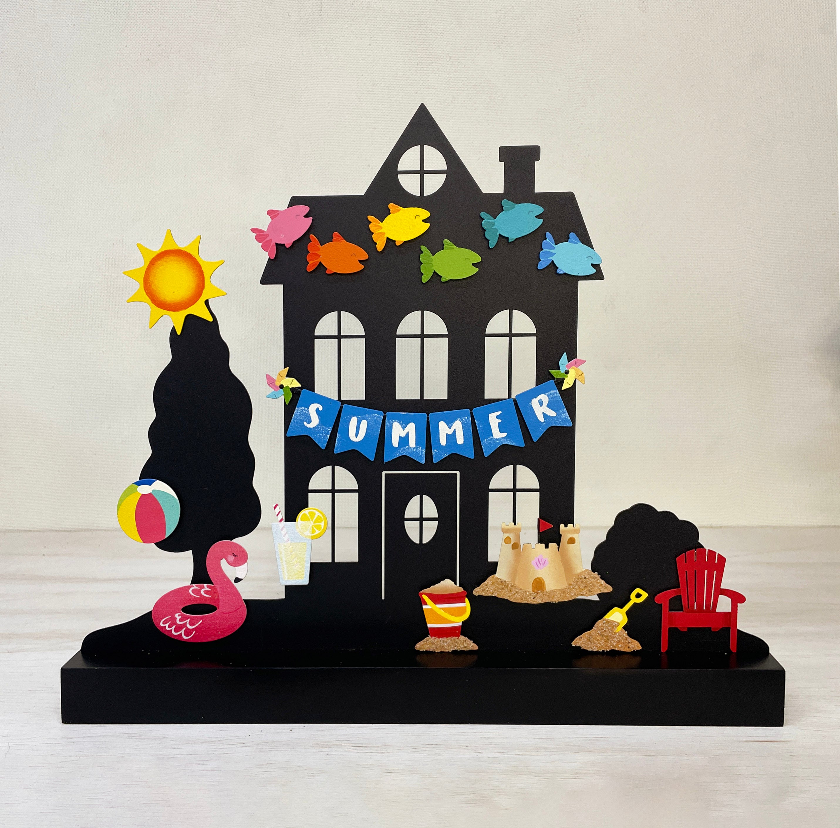 "Summer" Banner w/ Pinwheels Magnet (6.5"w)