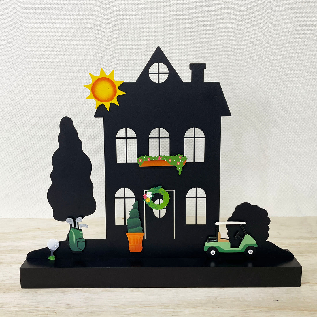 Everyday House Silhouette w/ Wood Base