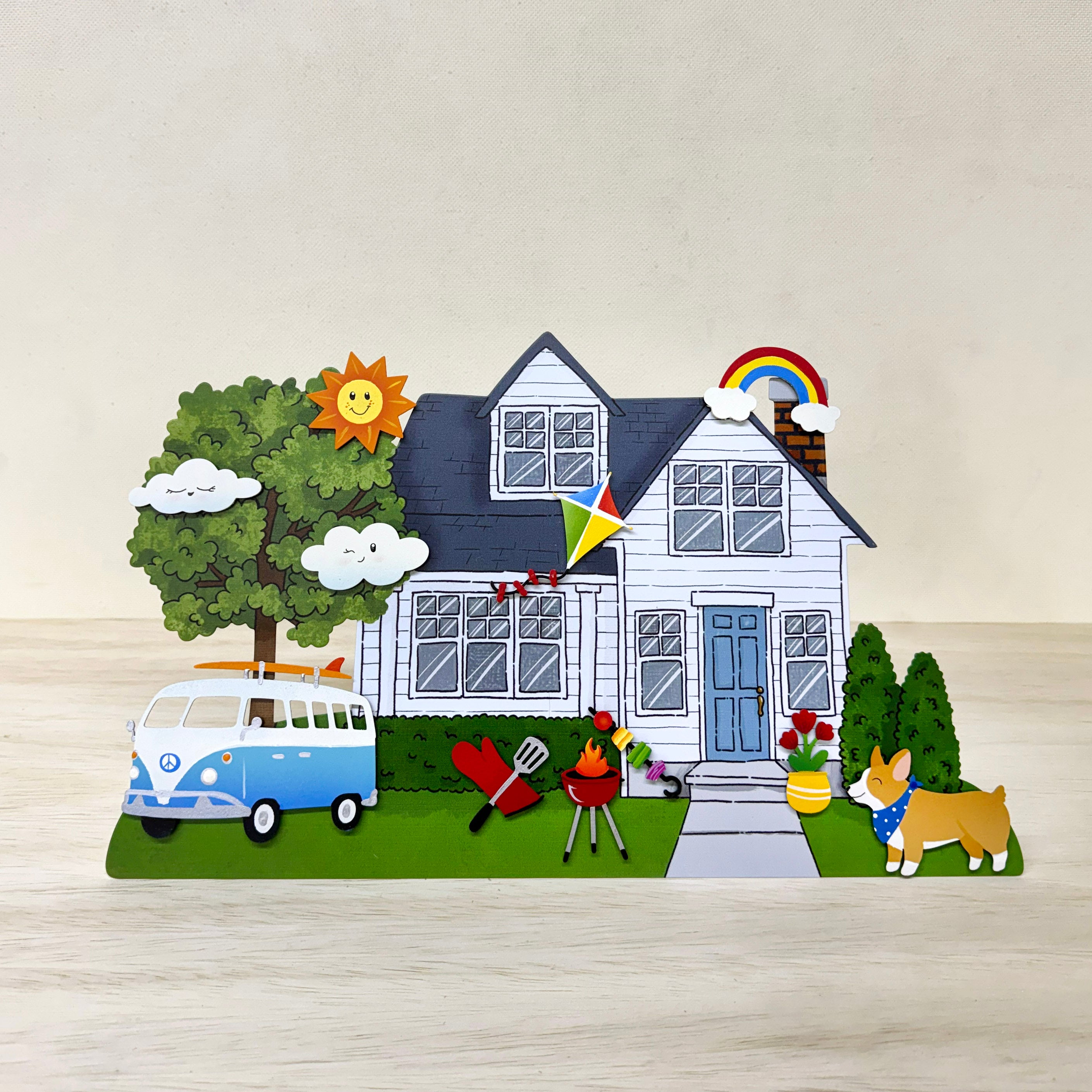 Retro Van w/ Surfboard Magnet