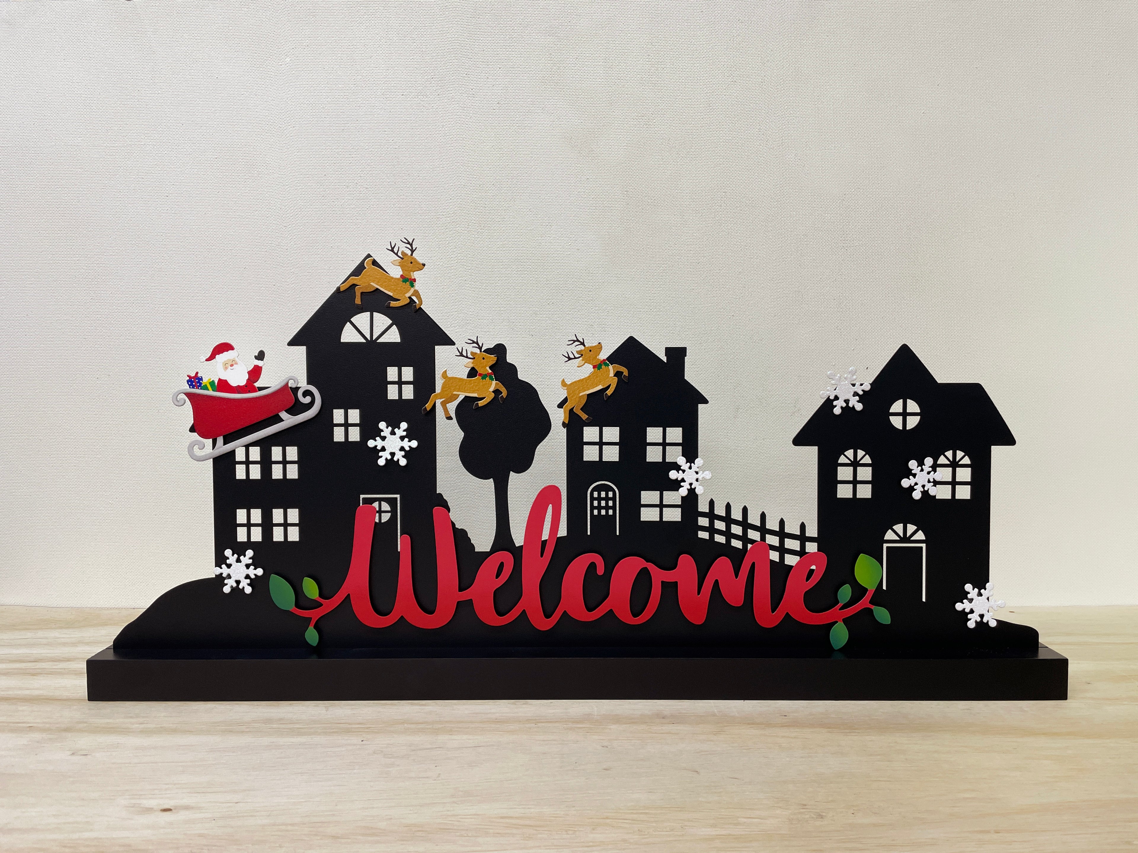 Everyday Neighborhood Silhouette w/ Wood Base