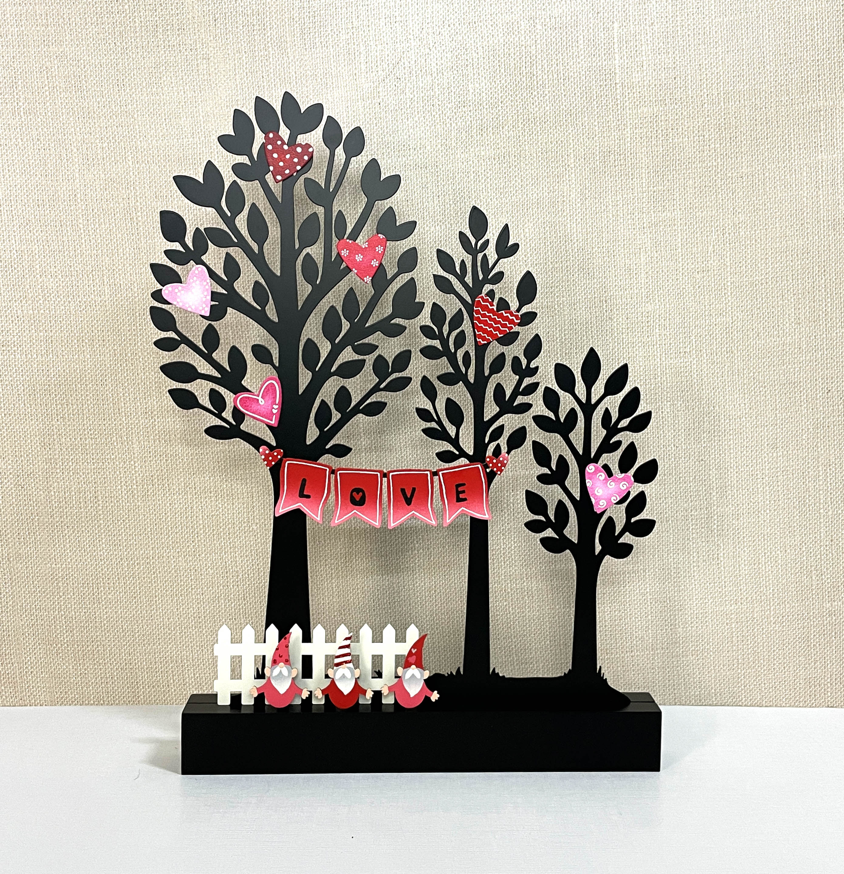 Herz mit Mustermagneten S/6 Rot/Rosa