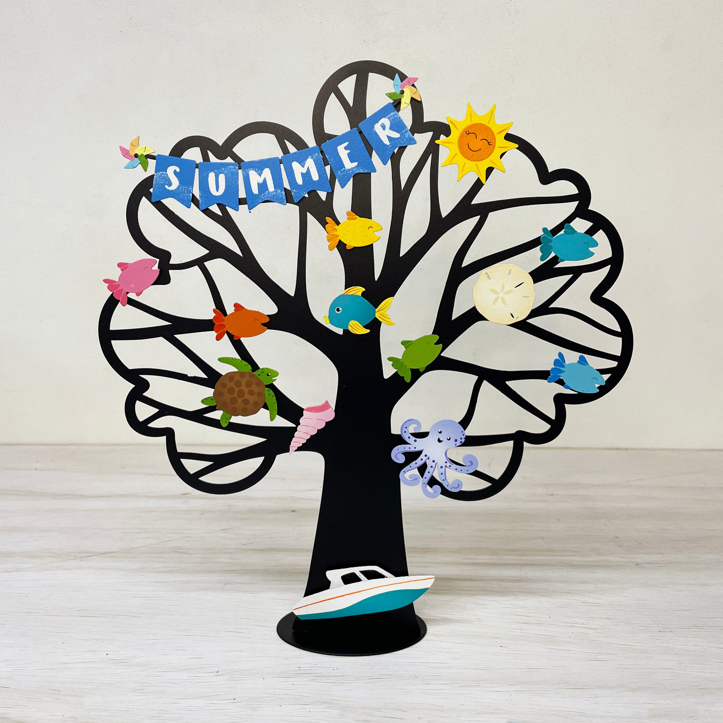 "Summer" Banner w/ Pinwheels Magnet (6.5"w)