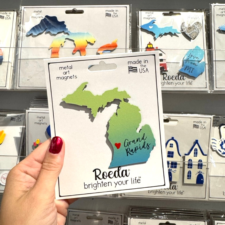 Michigan LP/UP w/ Heart on Grand Rapids Magnet