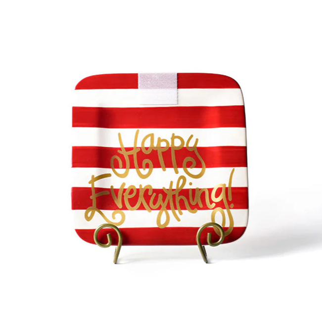 Red Stripe Mini Happy Everything! Square Platter