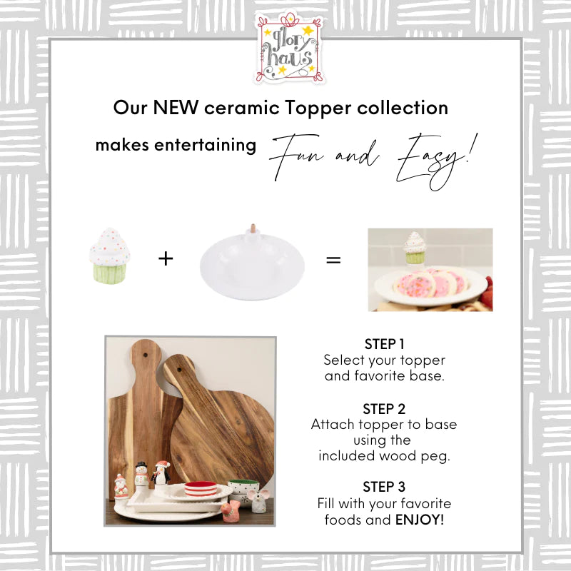 Flags & Stars Ceramic Figurine - Glory Haus Topper