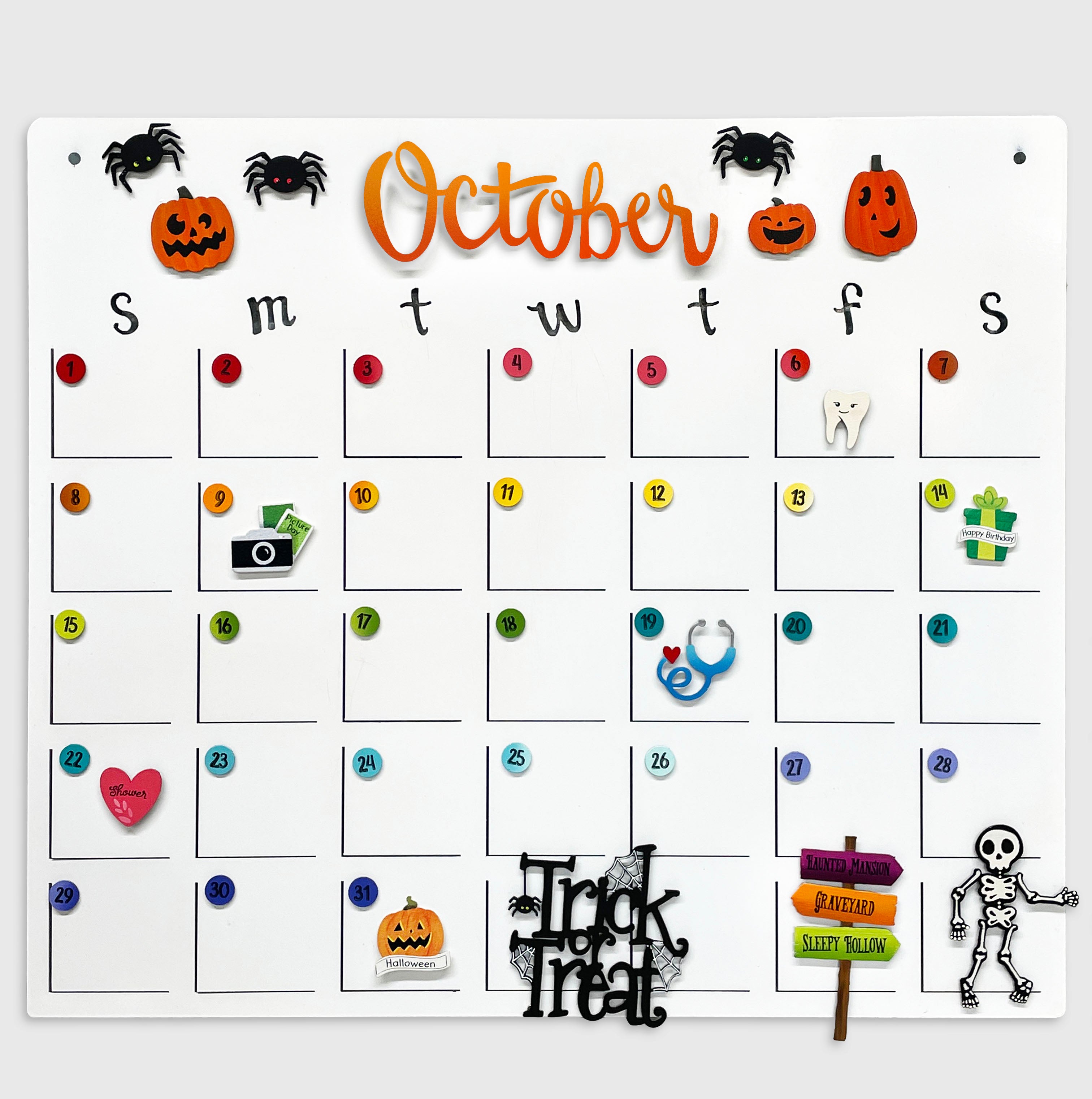 Perpetual Monthly Calendar - 19"h x 22"w