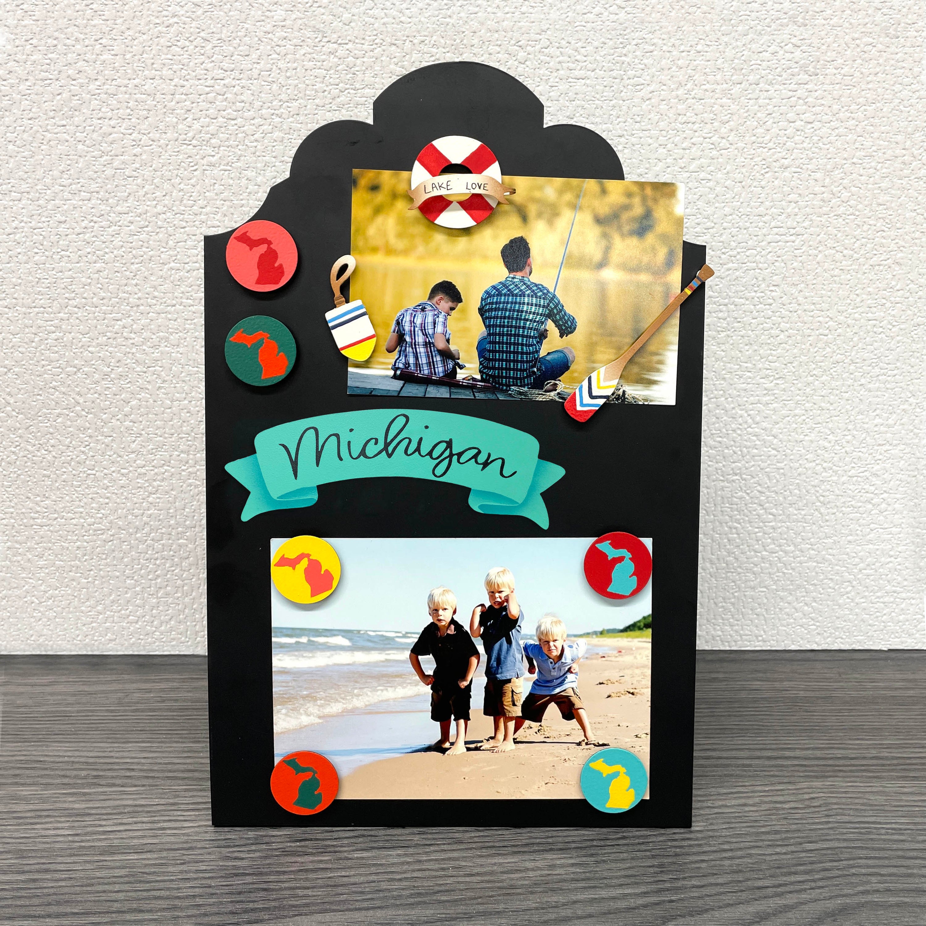 „Michigan“-Banner-Magnet blau