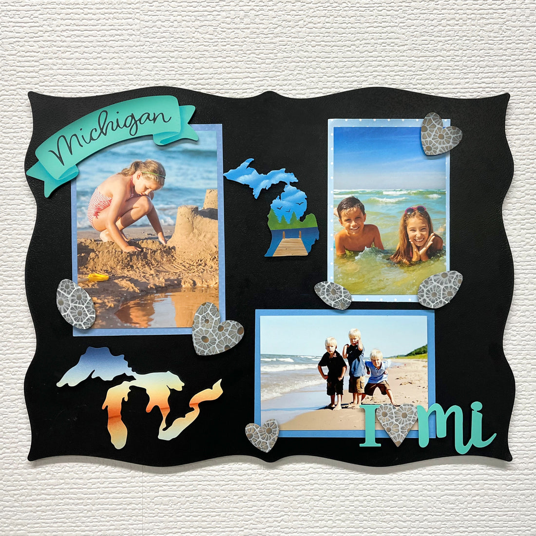 "Michigan" Banner Magnet Blue (6"w)