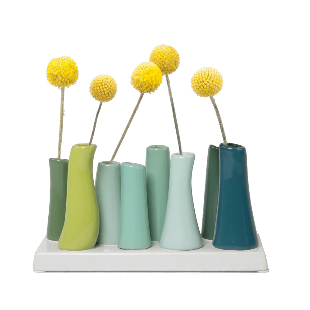 Vogelvase Porzellan Babyblau