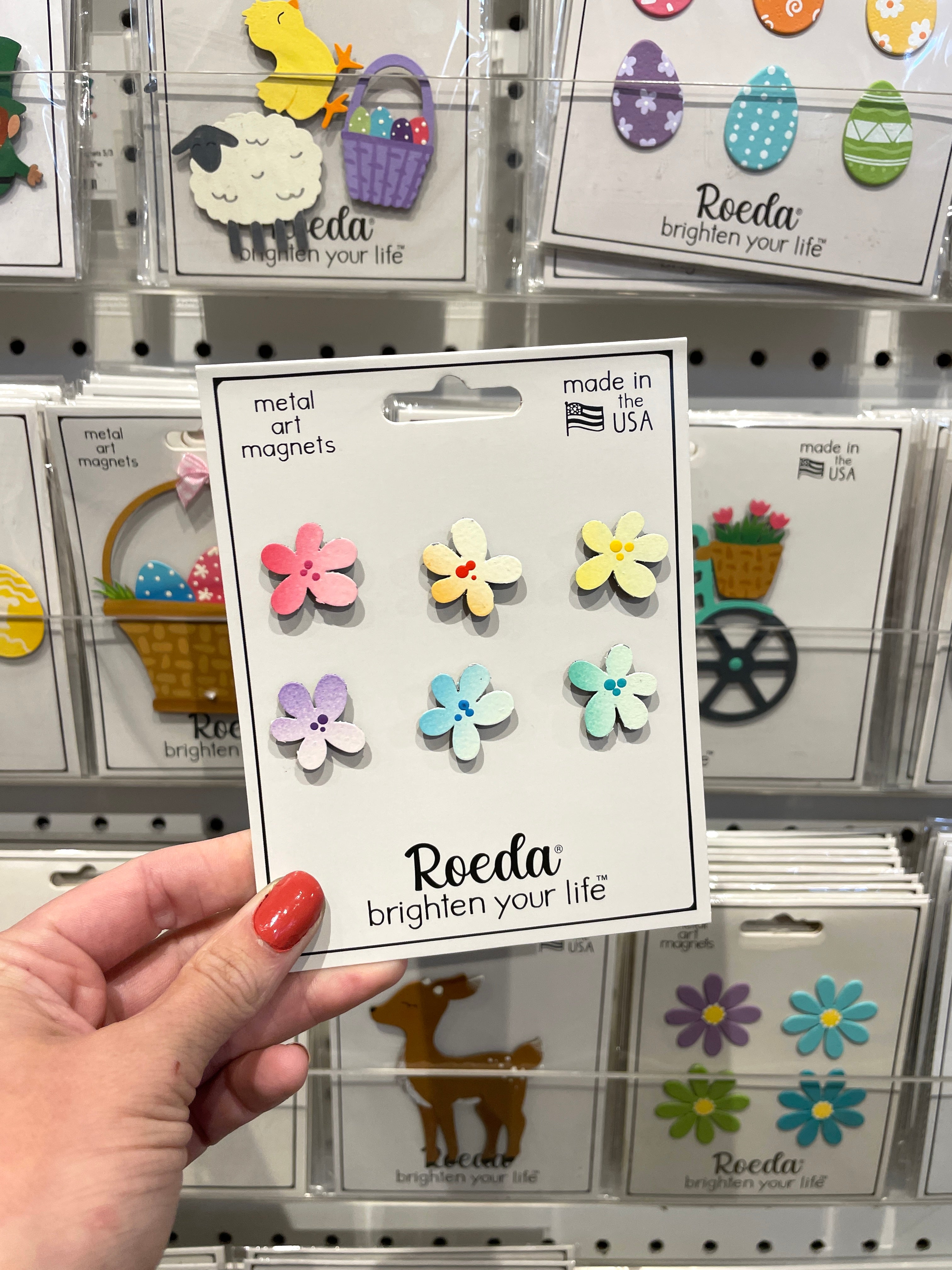 Pastel Flower Magnets S/6