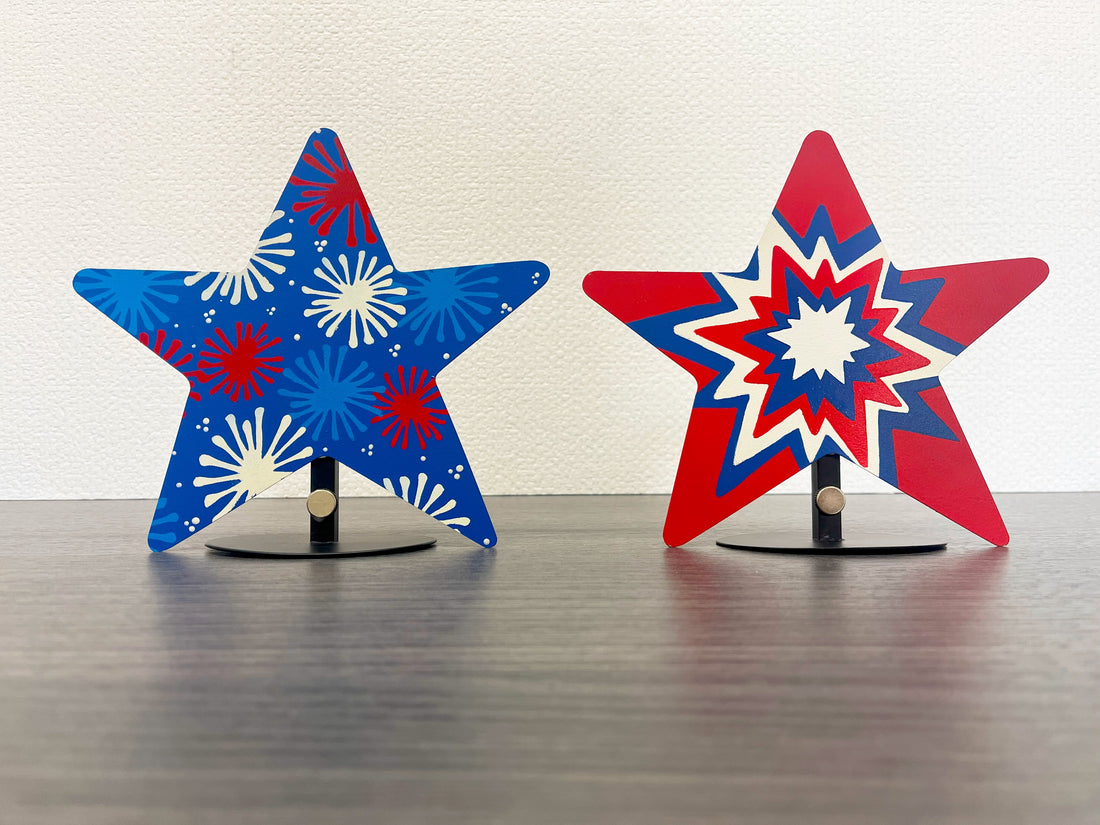 Patriotic Star Magnetic Art Pop - Blue Starburst