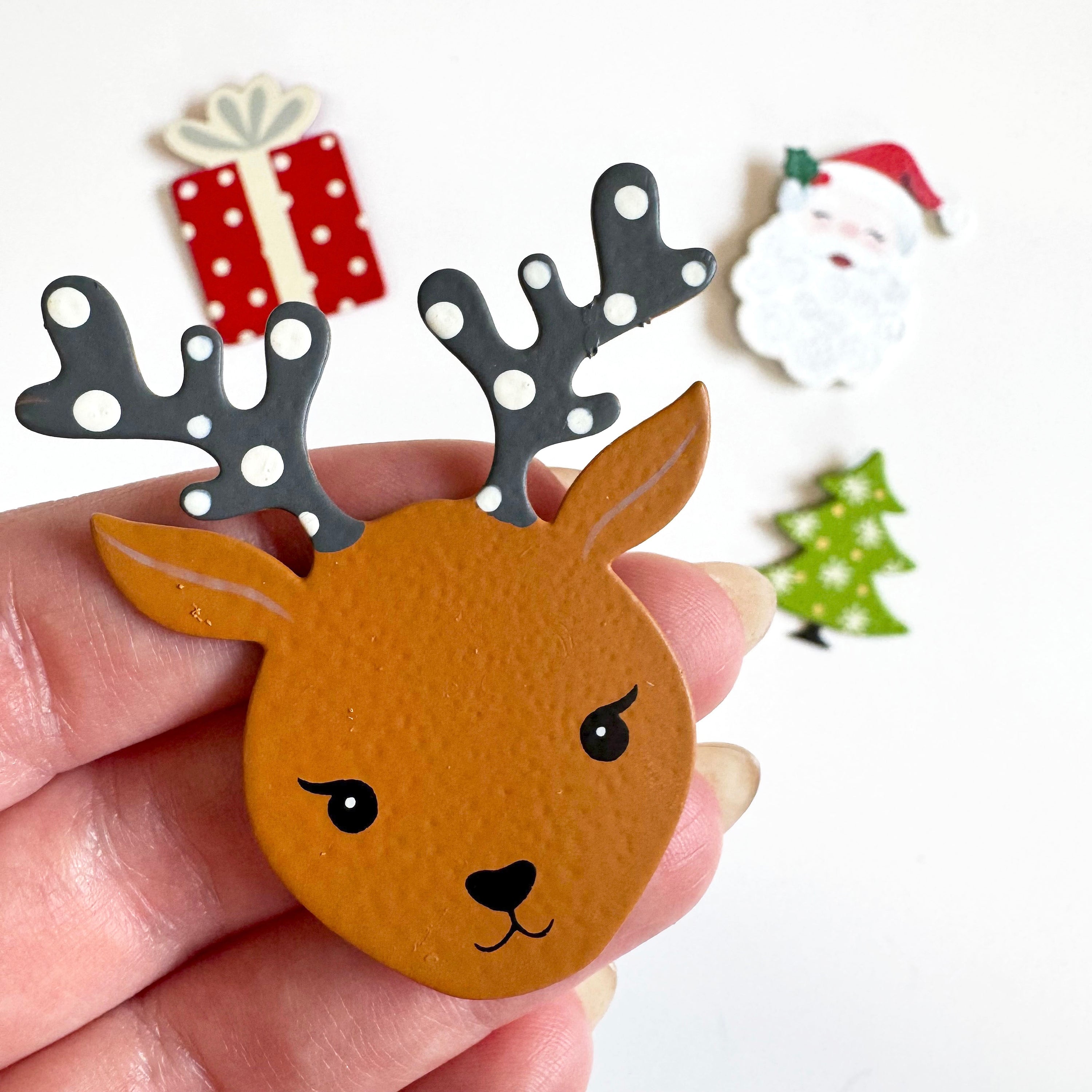Reindeer Face Magnet, mini