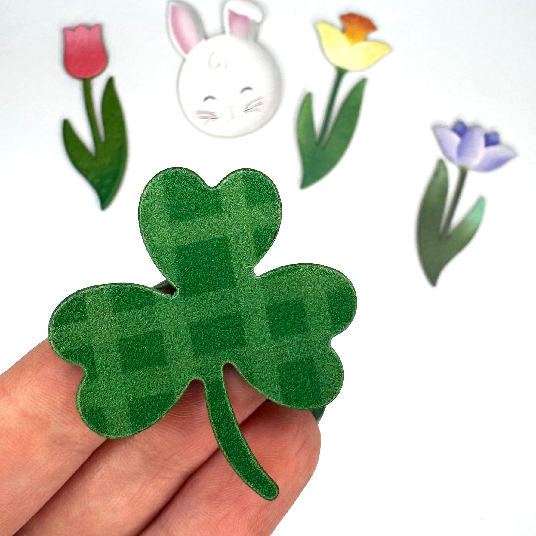 Kleeblatt-Magnet Gingham