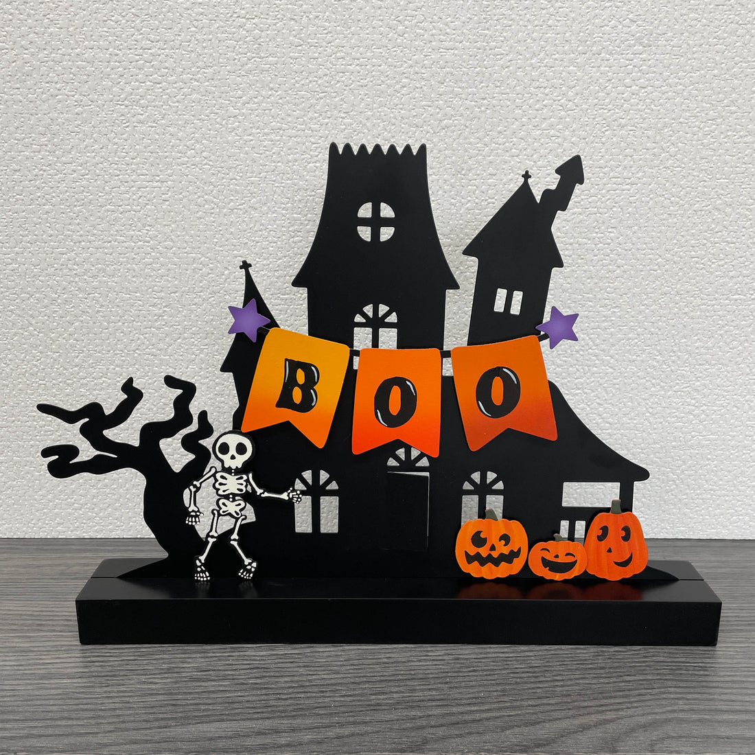 Spooky House Magnetic Decor with Wood Base