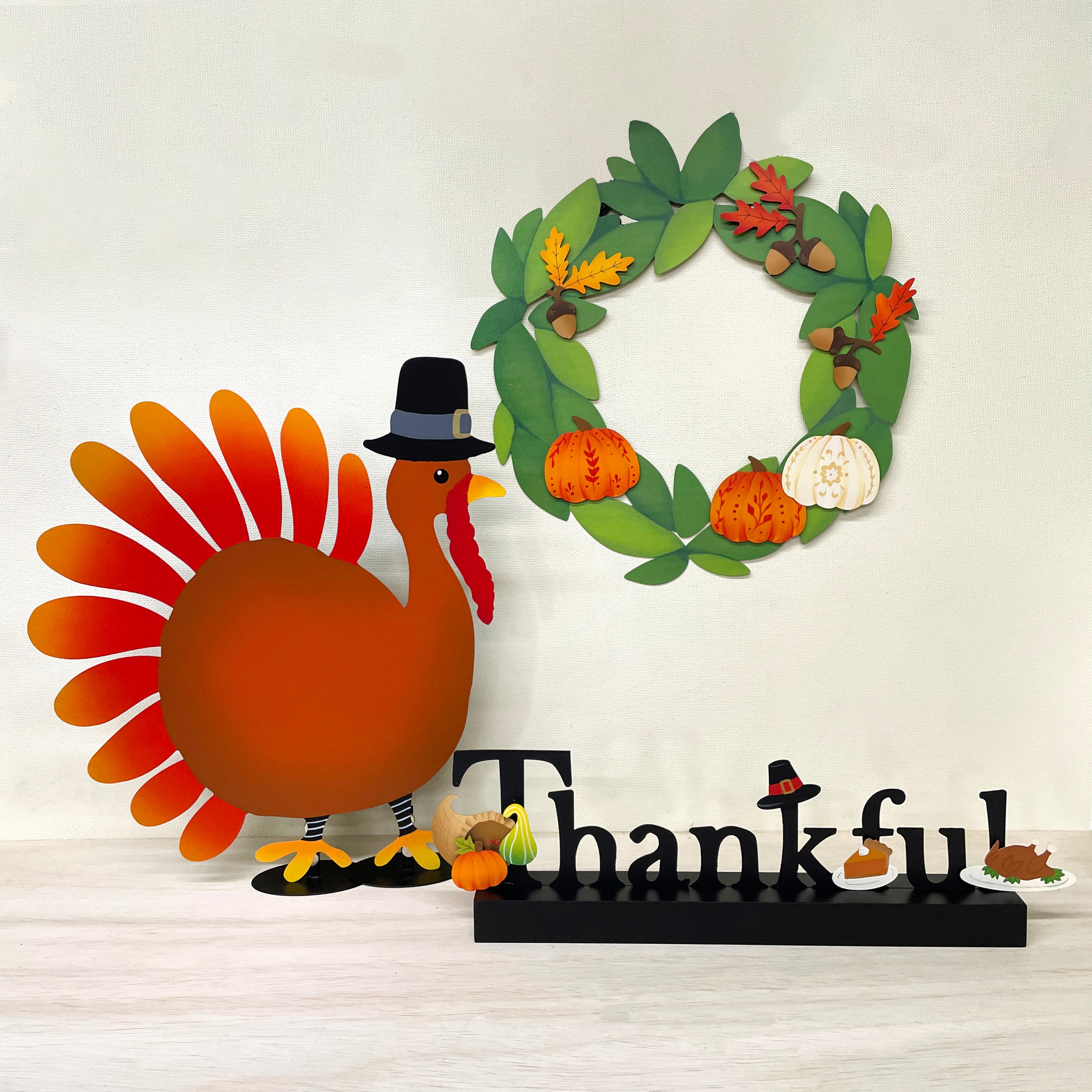 Folk Art Pumpkin Mini Art Pop Magnets S/3
