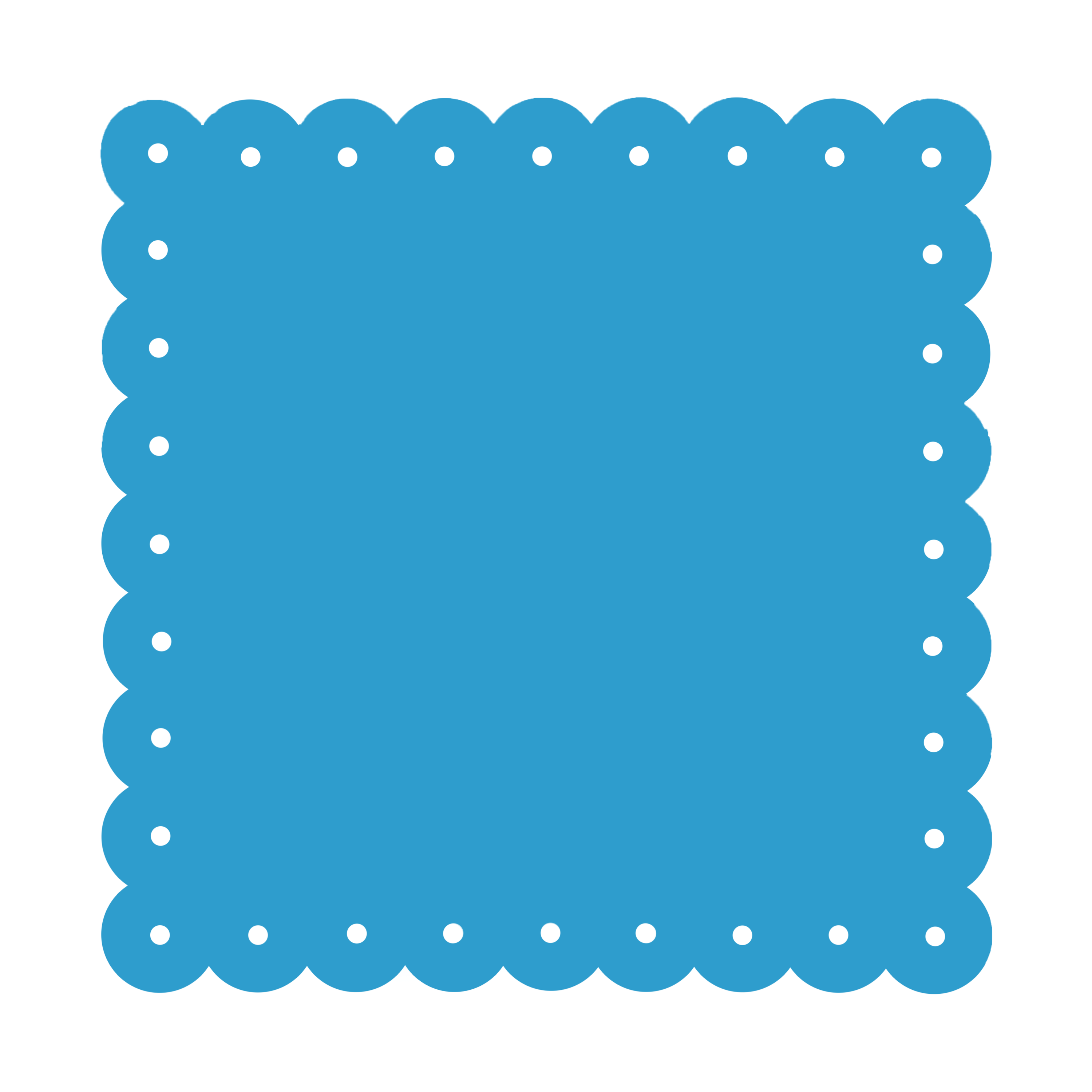 Scalloped Memo Board 18.5" - Turquoise
