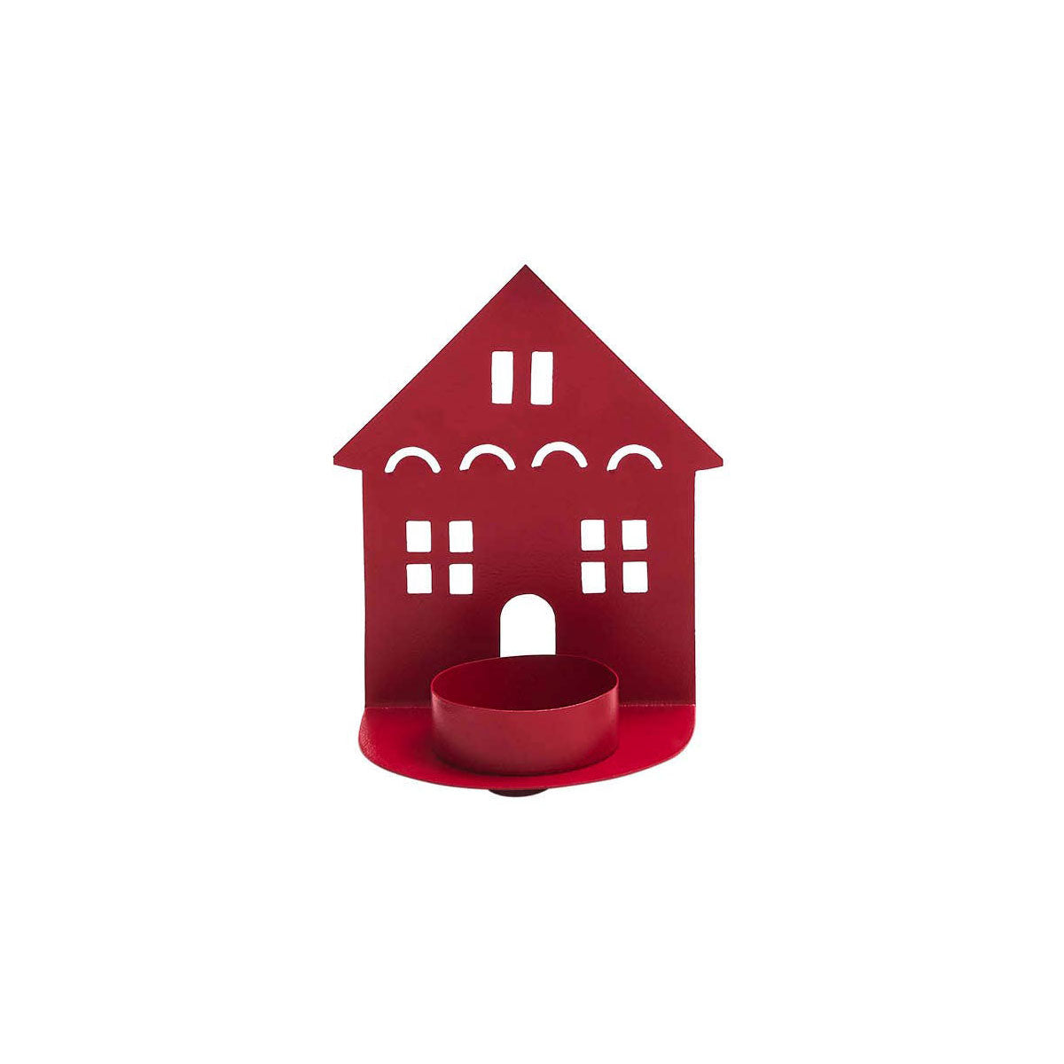 Tealight Holder House Barn Red (4.5x3.75x2.25)