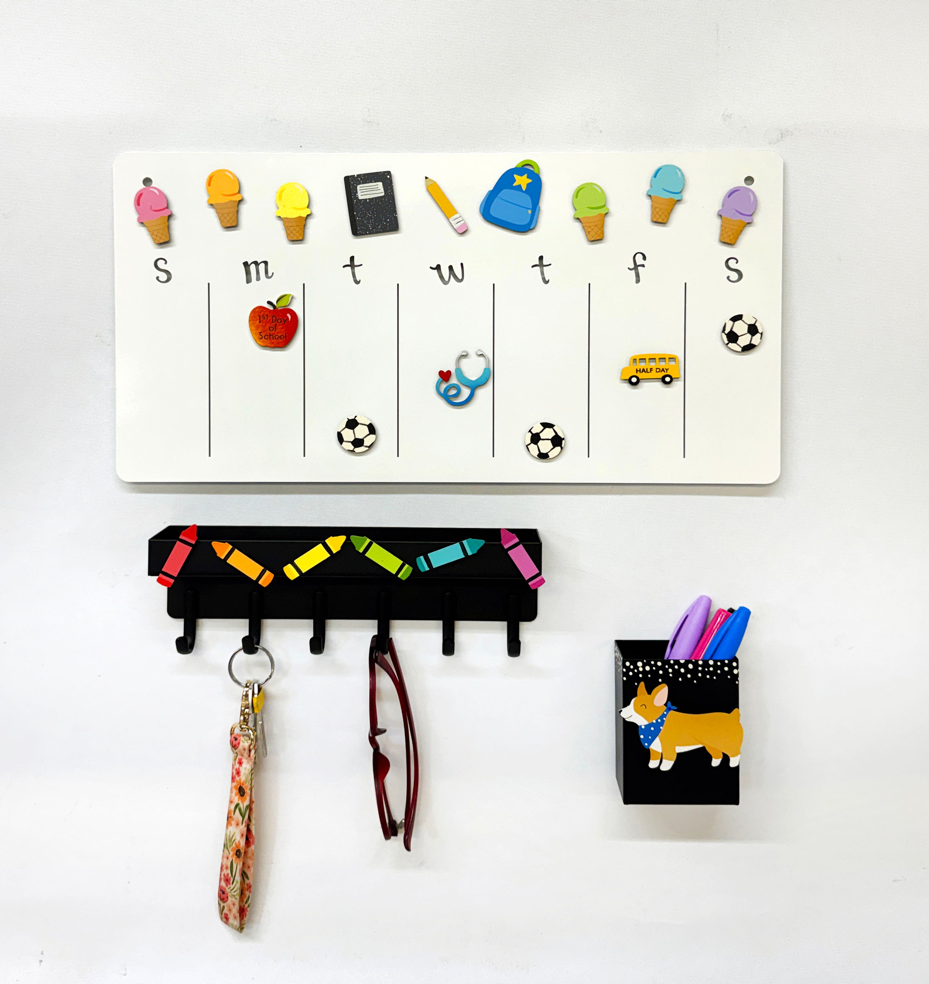 Rainbow Ice Cream Cone Magnets S/6