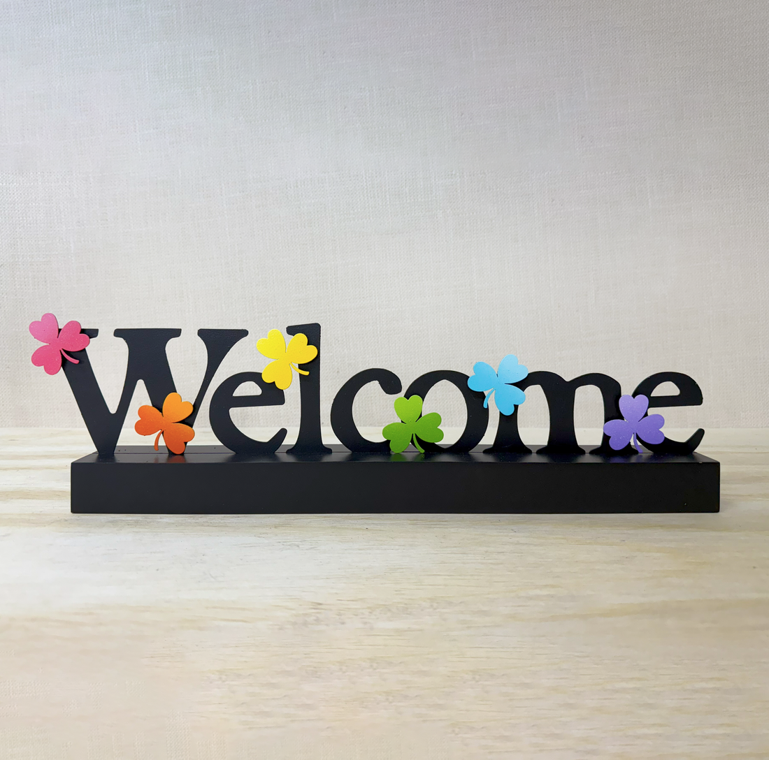 "Welcome" Magnetic Word w/ Wood Base