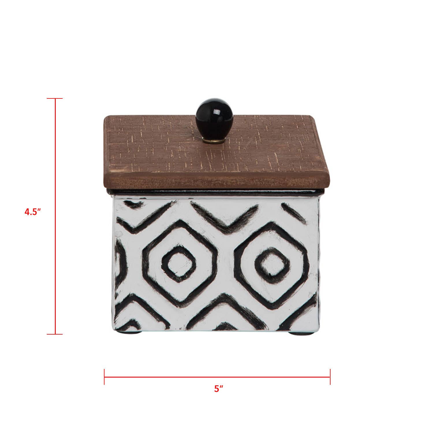 White Enamel Geo Jewelry Trinket Storage Container