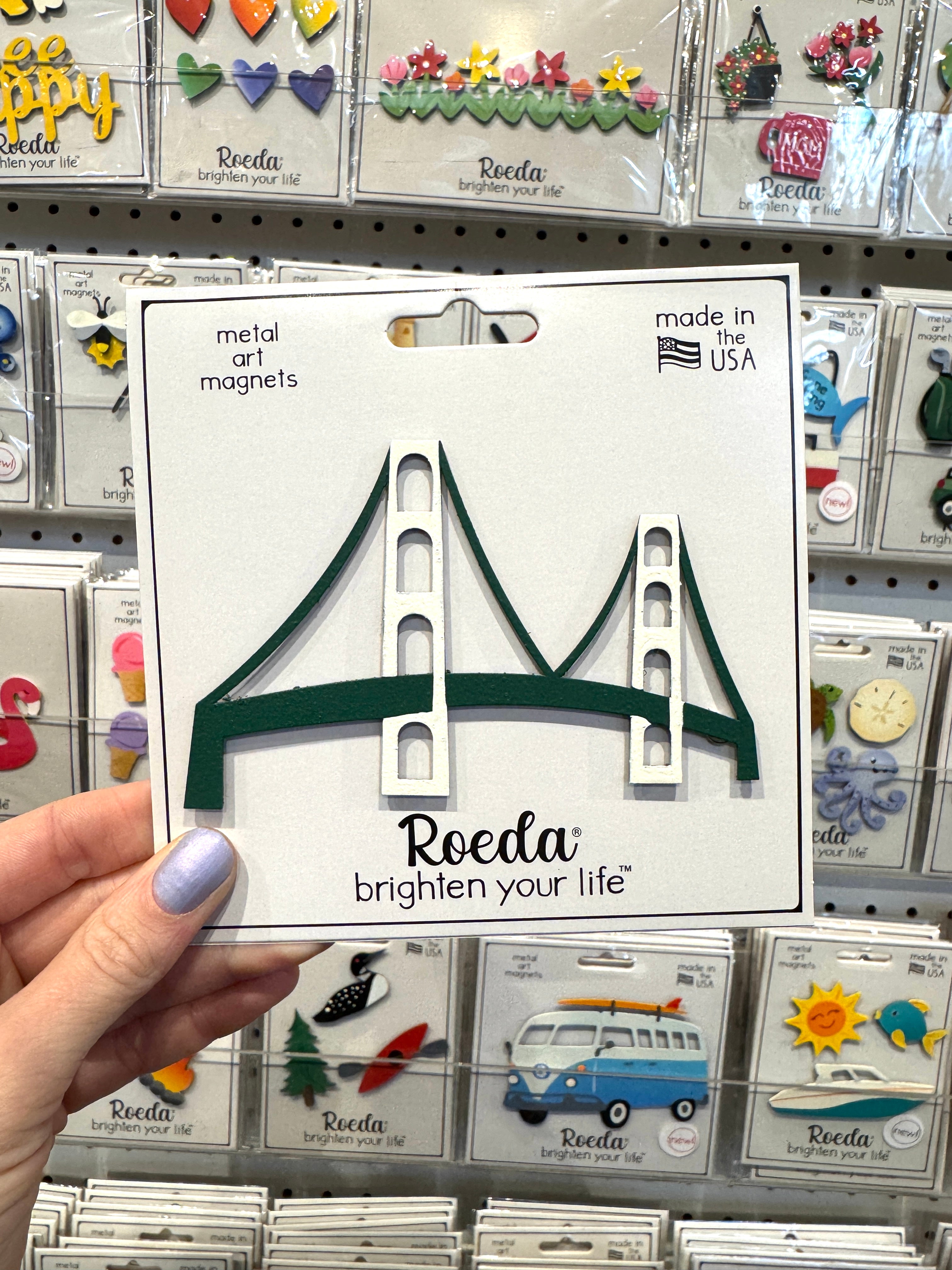 Mackinac Bridge Magnet – Grün/Weiß