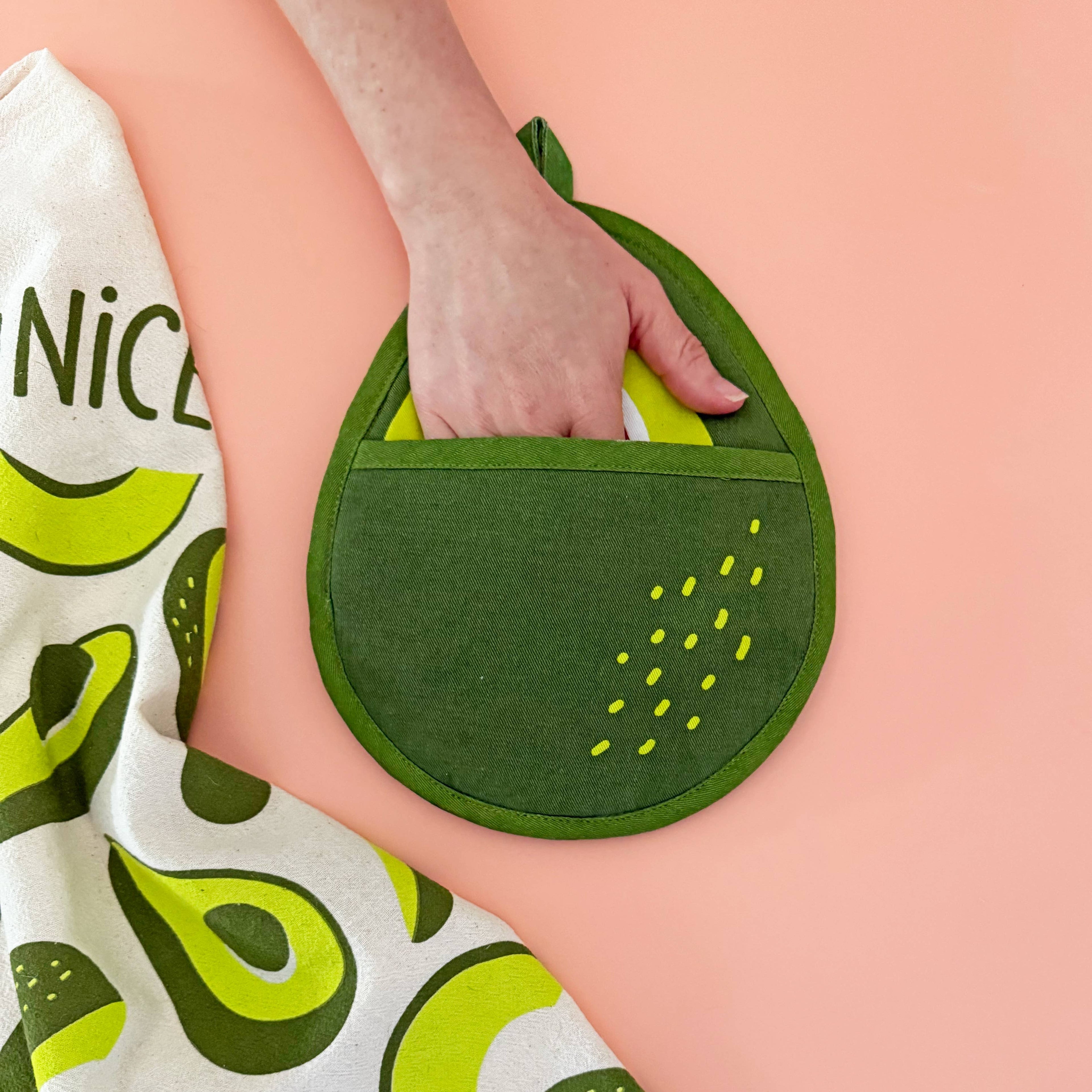 Avocado Pot Holder w/ Pocket