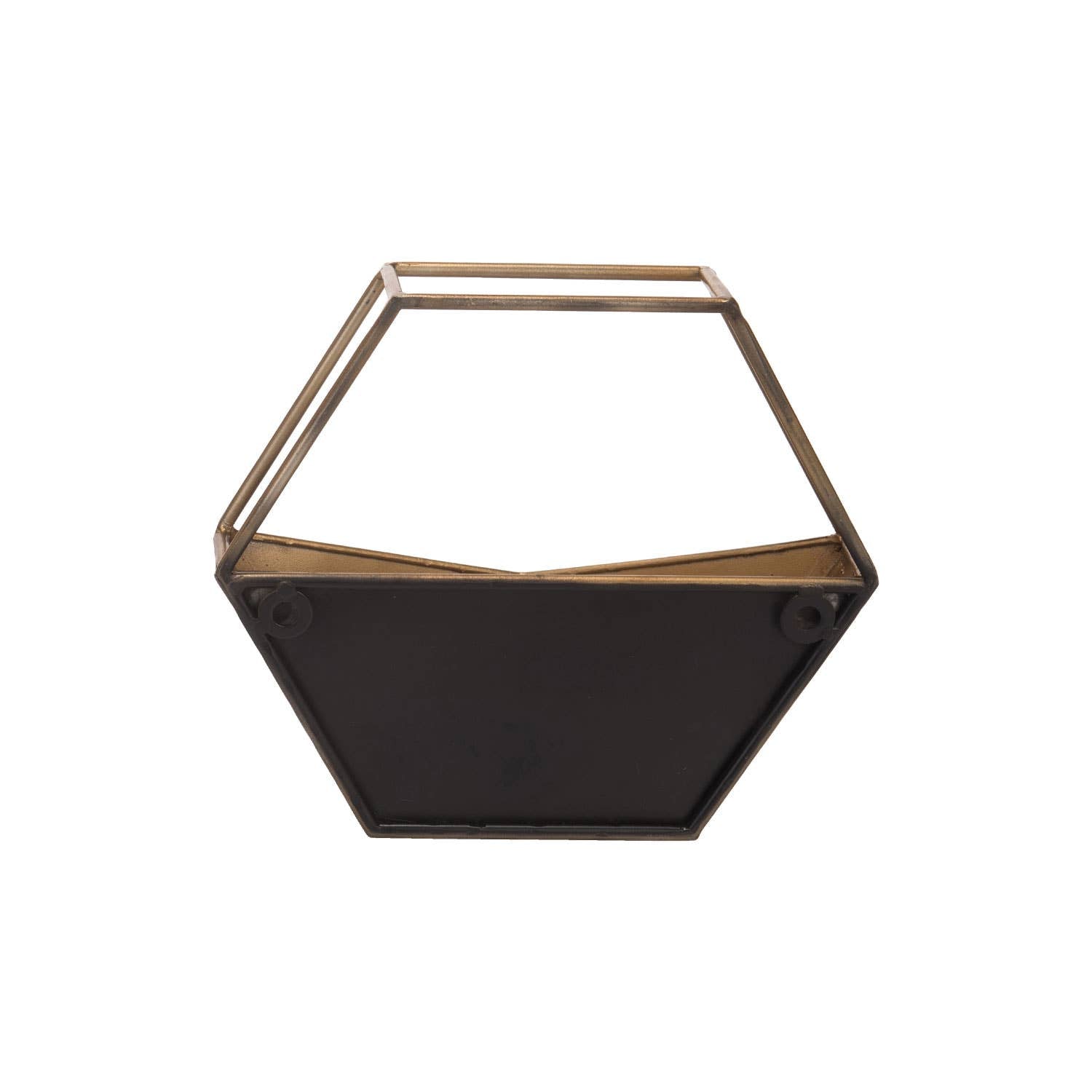 Bronze Geometric Metal Wall Planter Pot