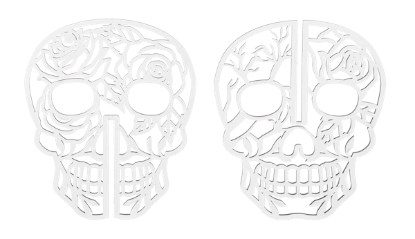 Laser Cut Skull 8"h (3 colors)