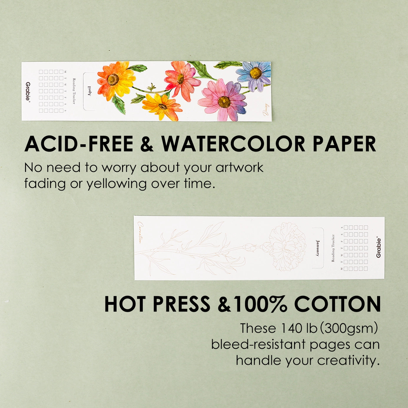 Watercolor Coloring Bookmarks -12 Sheets 140lb